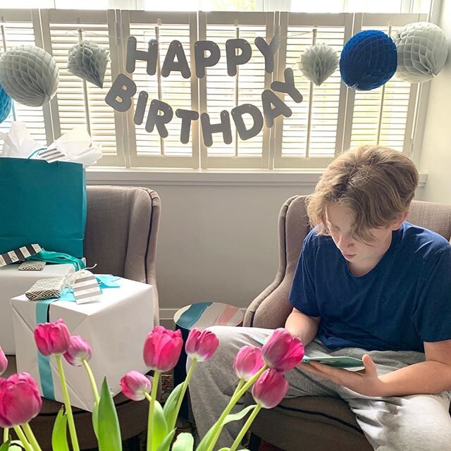 Happy 14th Birthday Tate!  It&rsquo;s not the typical Birthday, but you have taken it in stride. #proudparents #cantbelievewehavea14yrold #lovethepicwithjack #3yroldconversationsonabench #openingpresentswithgrandmaandgrandpaviafacetime #virtualbirthd