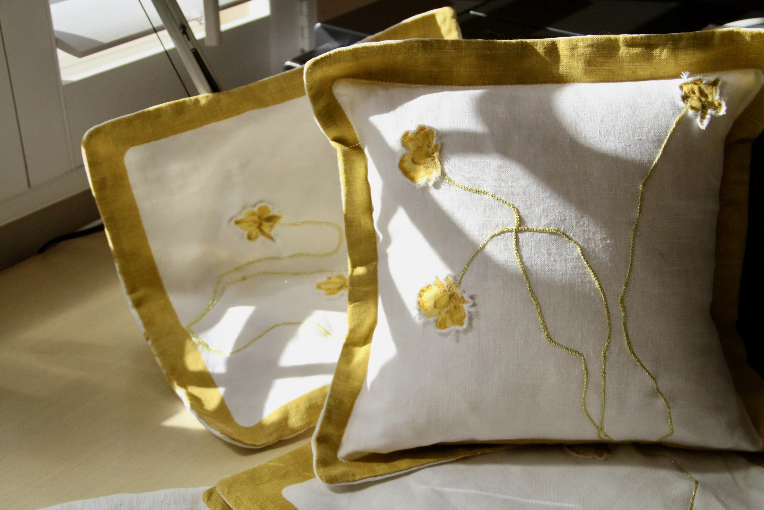 Repurposed Vintage Linens Make Perfect Pillows for the Bungled Bungalow