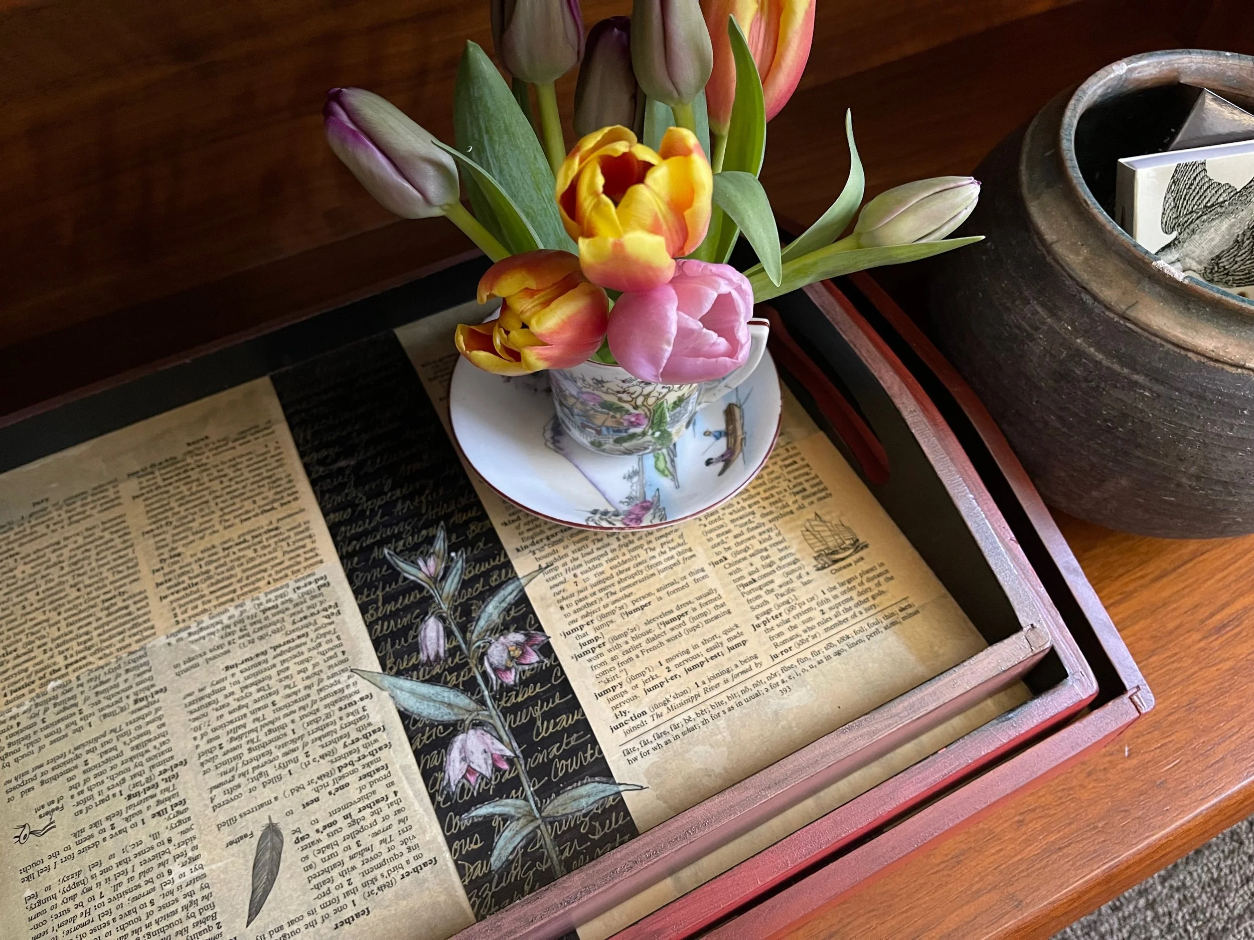 Dictionary Decoupage - Nesting Trays
