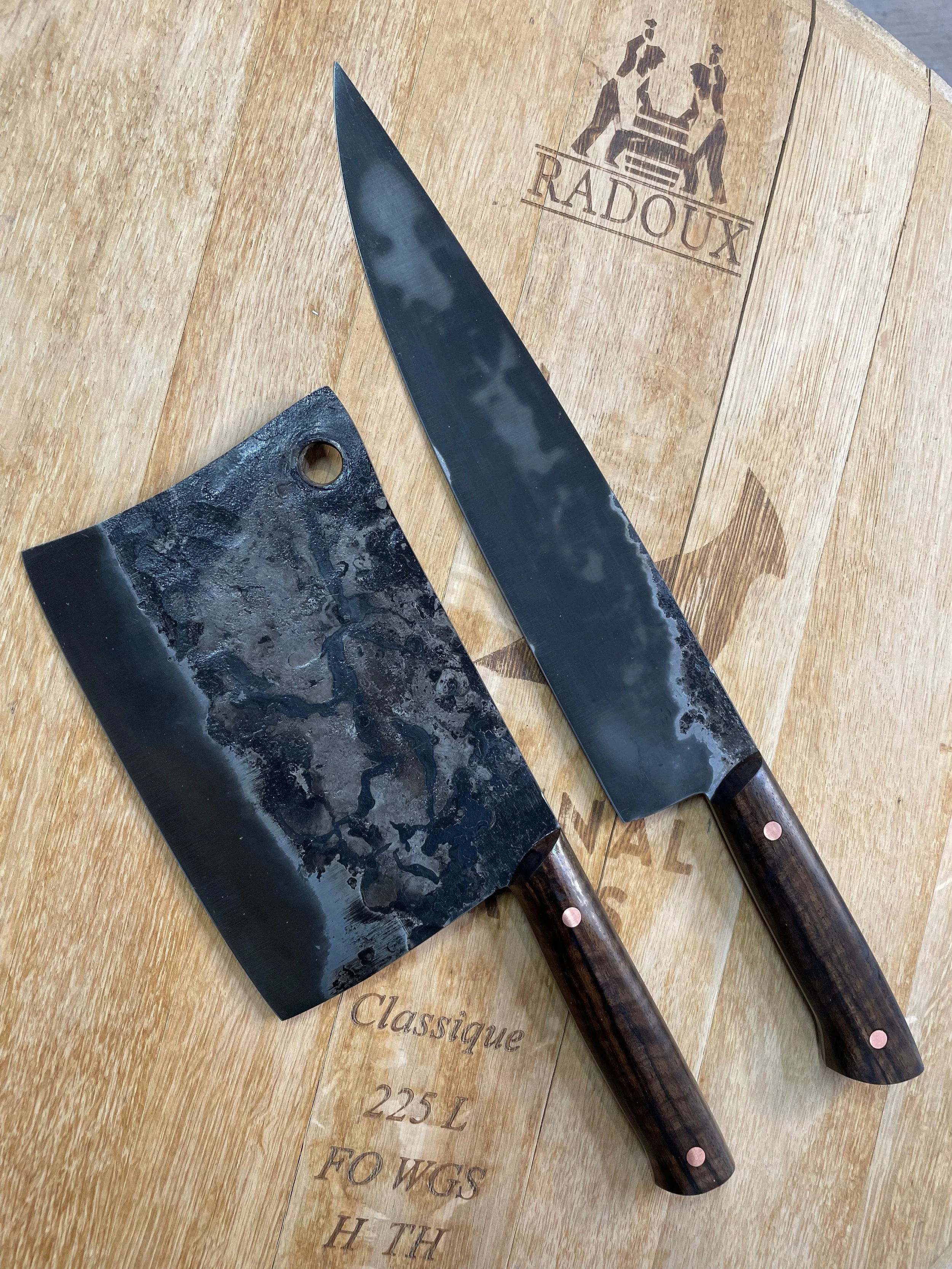 Forged Chef and Cleaver with Walnut
