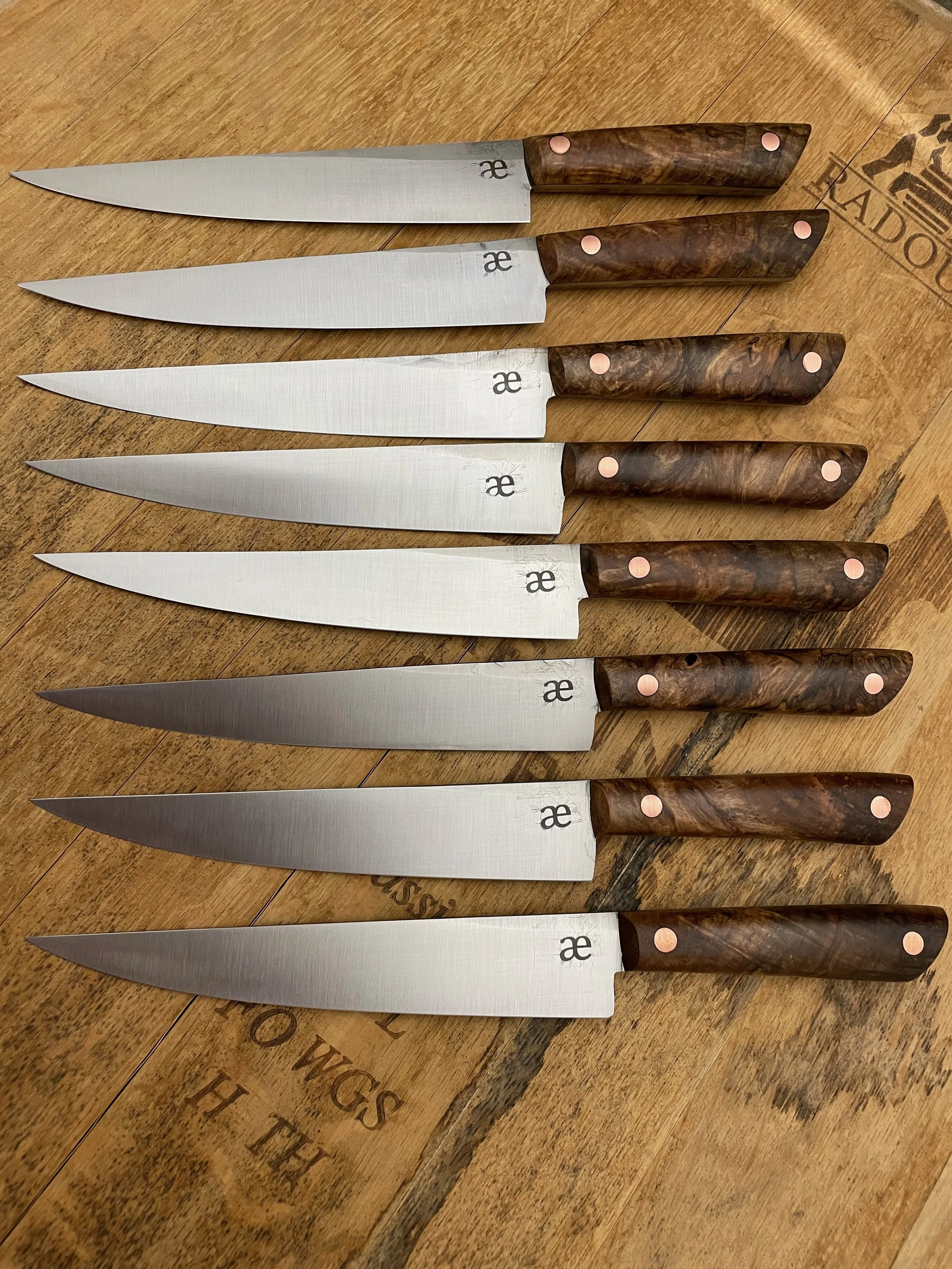 Stainless Steak Knife Set with Walnut