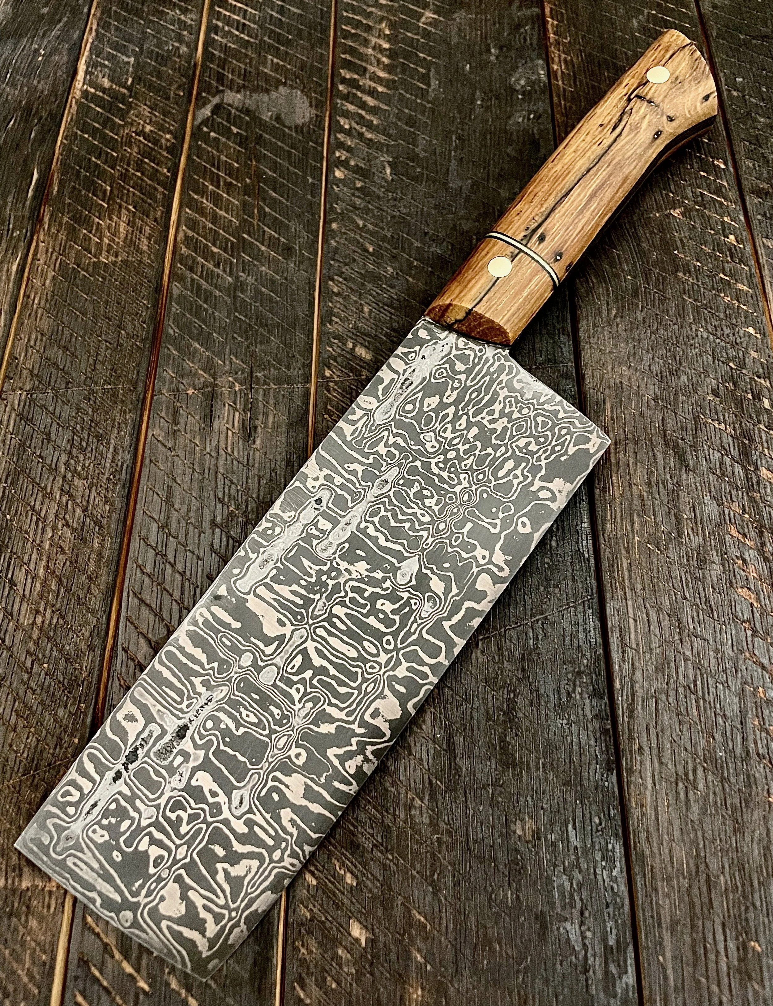 6” Damascus Spalted Oak Nakiri
