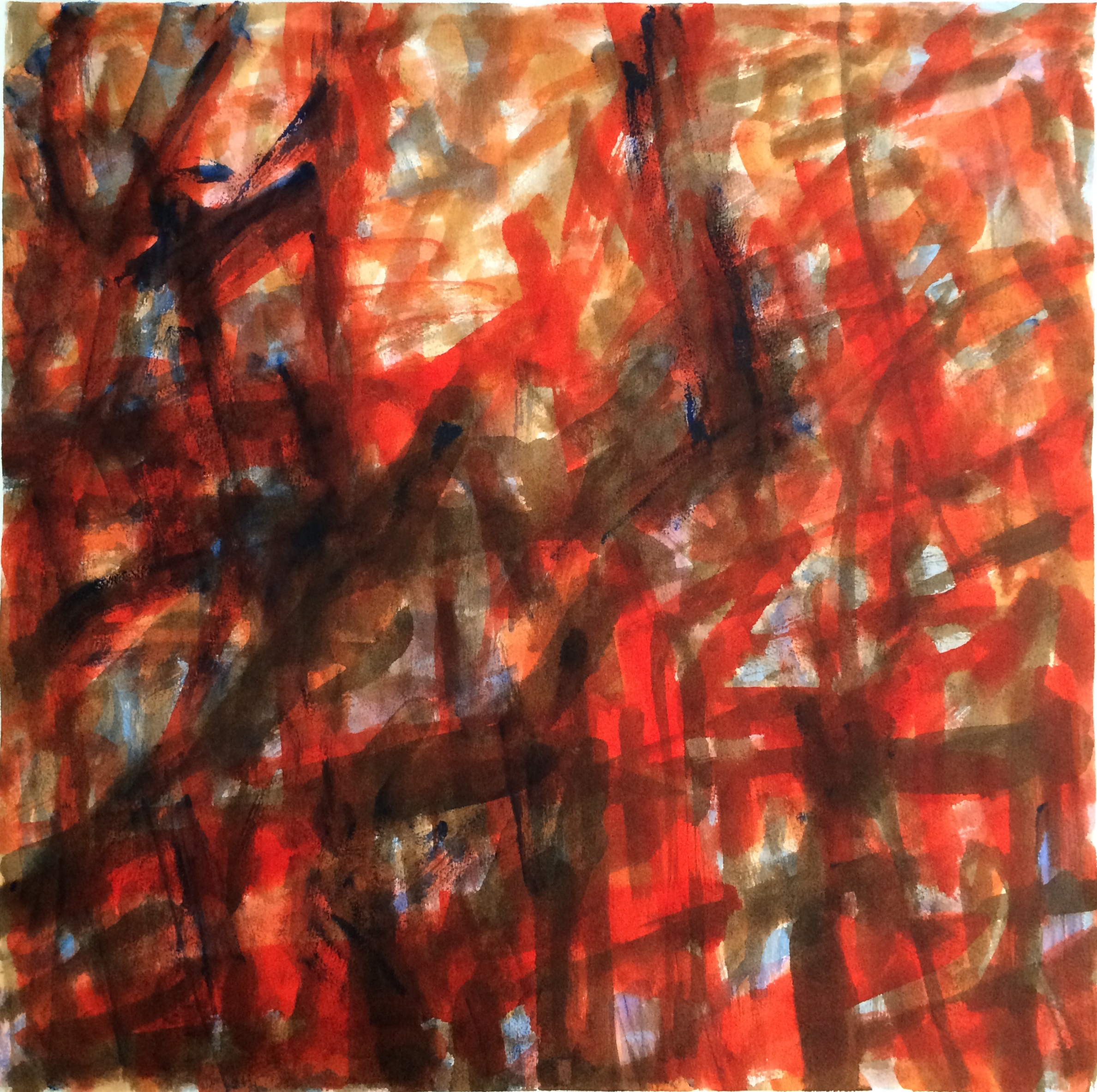 Red and Black ink on paper 22in x 22in
