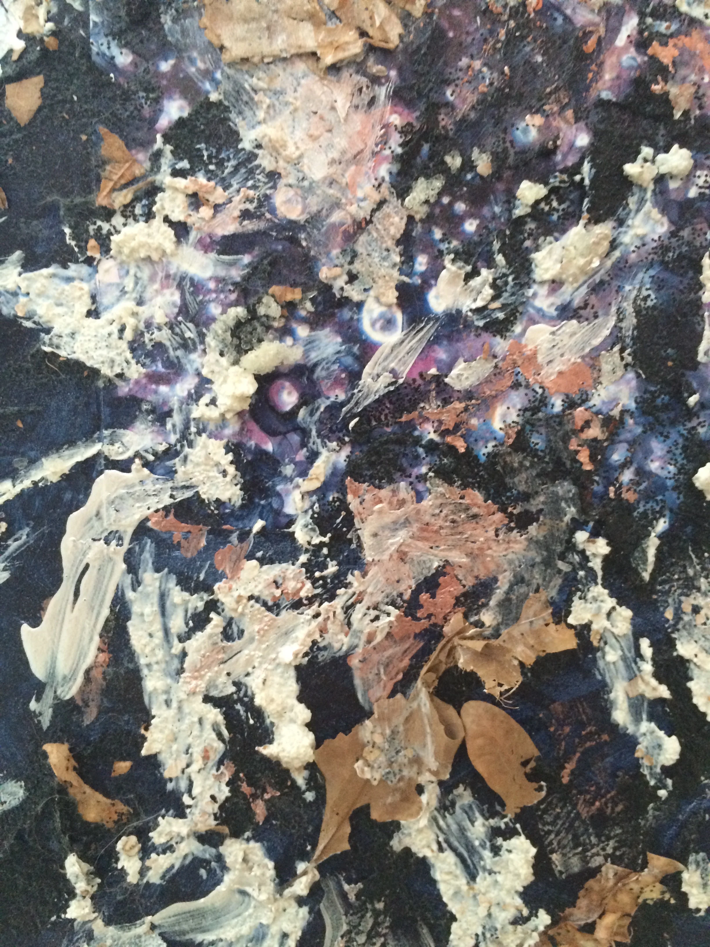 detail #2 from the Metamorphosis of the Water mixed media on wood panel 20in x 16in