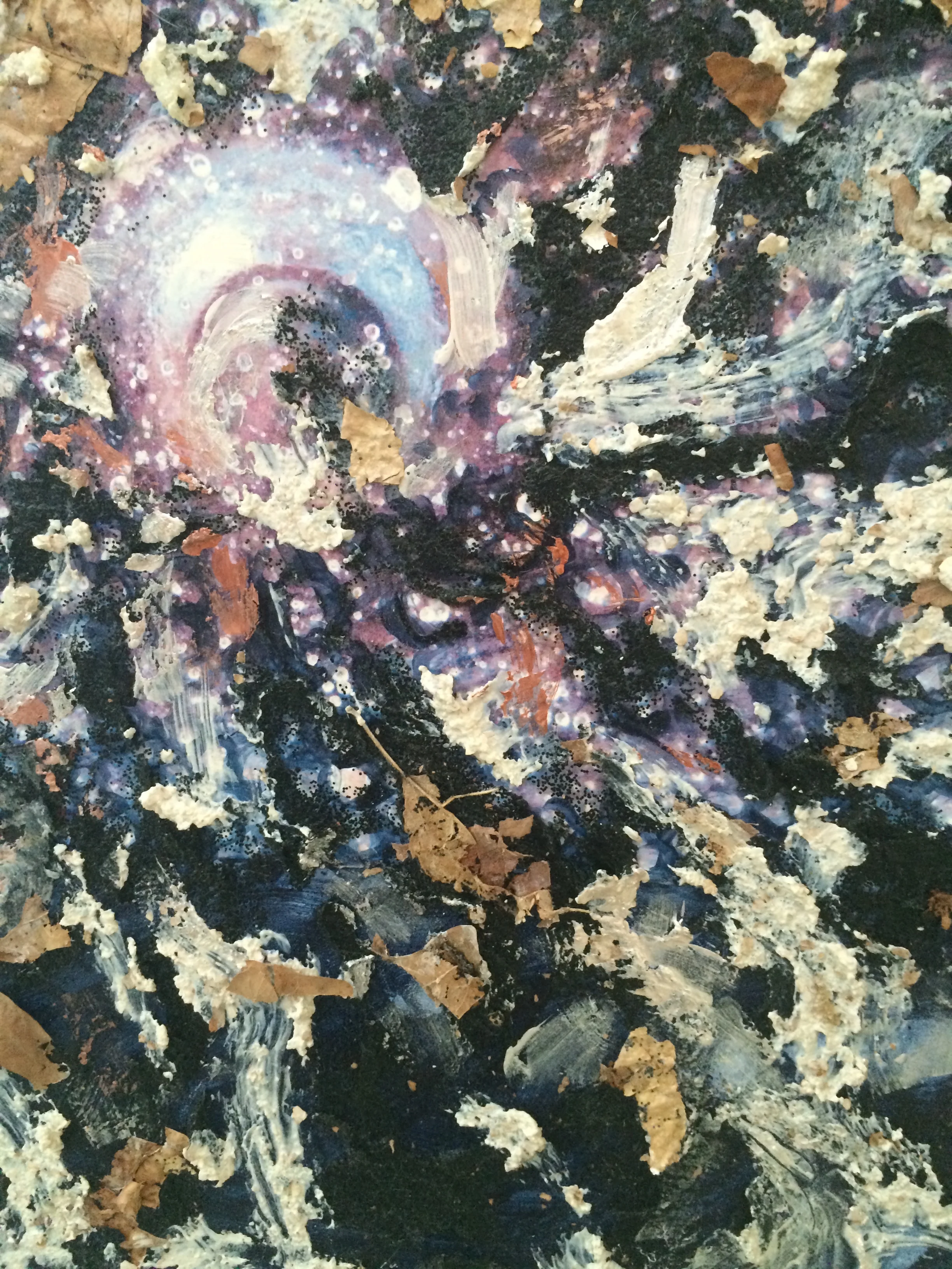 detail #1 from the Metamorphosis of the Water mixed media on wood panel 20in x 16in