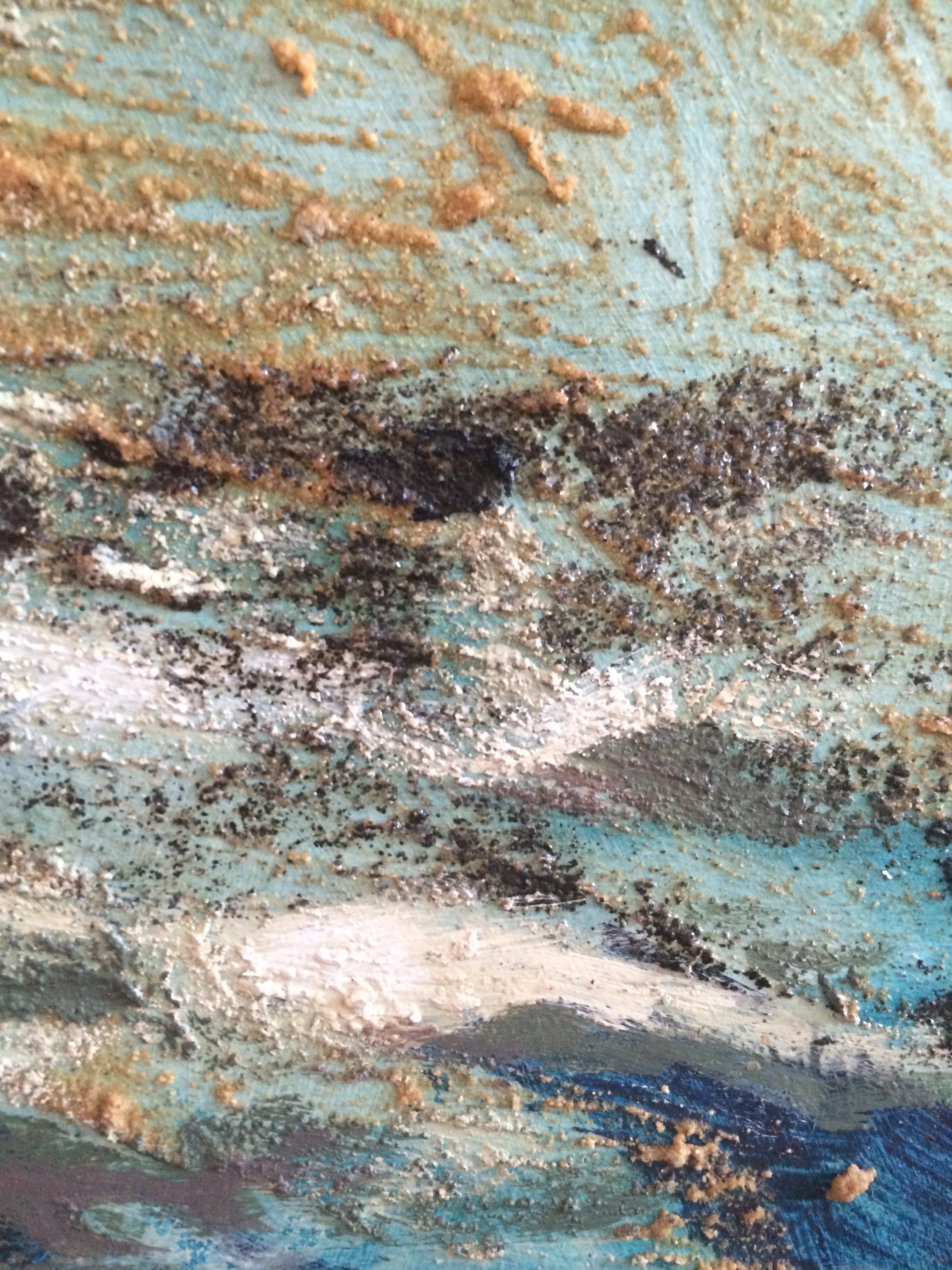 detail #2 from the Metamorphosis of the Ocean mixed media on wood panel 48in x 48in