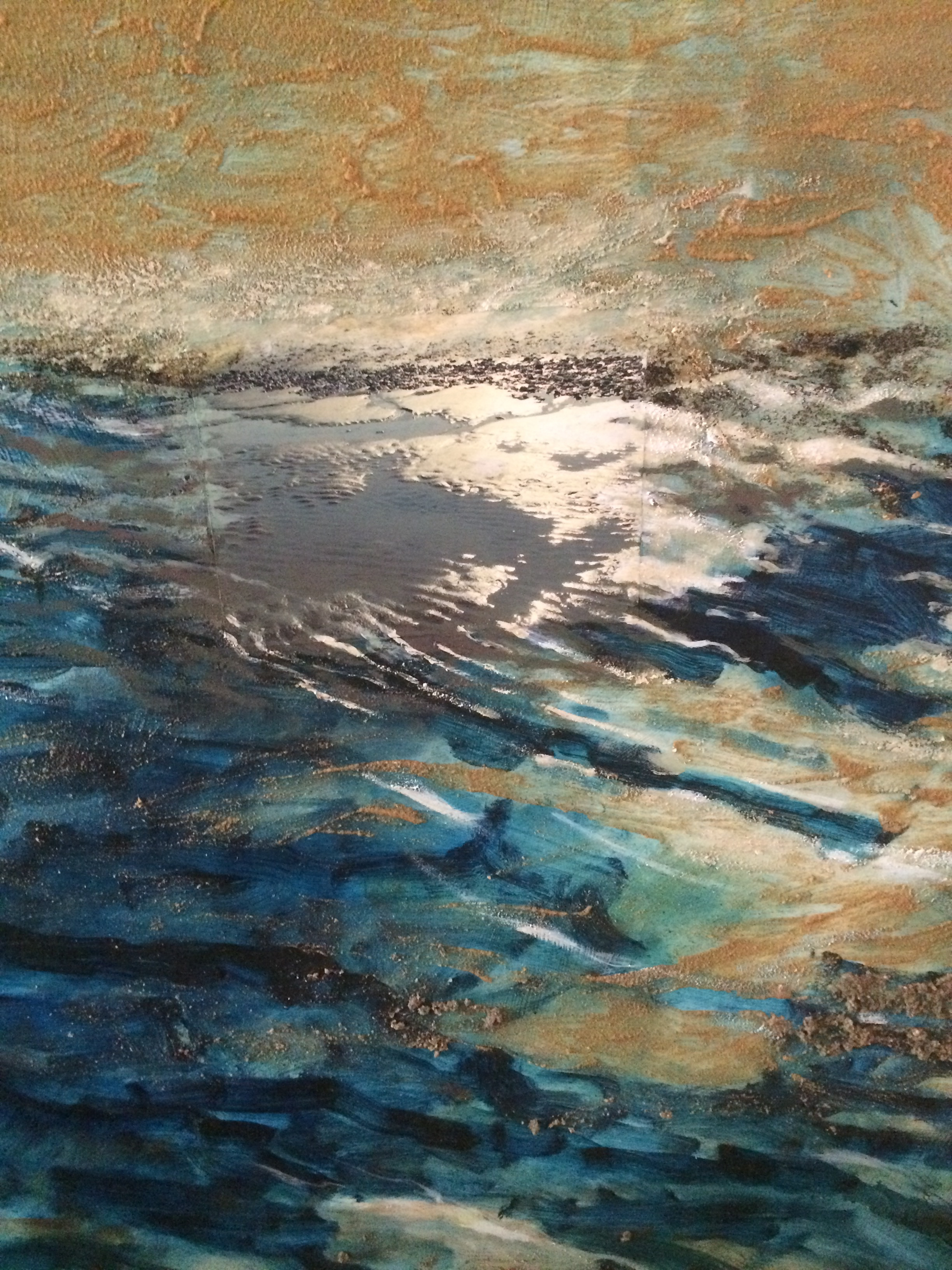 detail #3 from the Metamorphosis of the Ocean mixed media on wood panel 48in x 48in