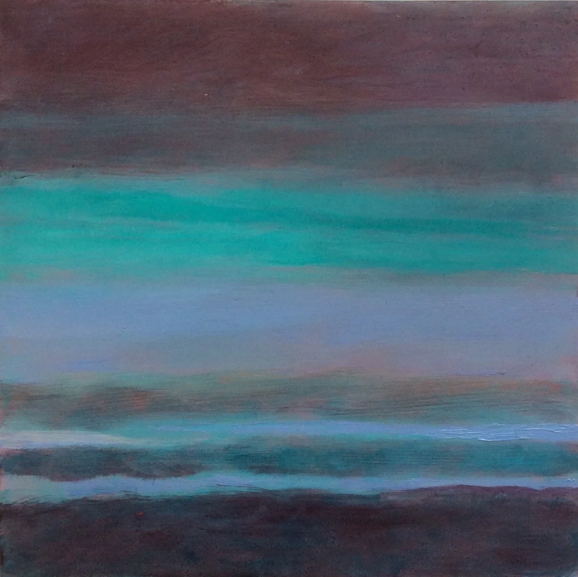 Transcending Blue # II oil on wooden board 12"x 12"