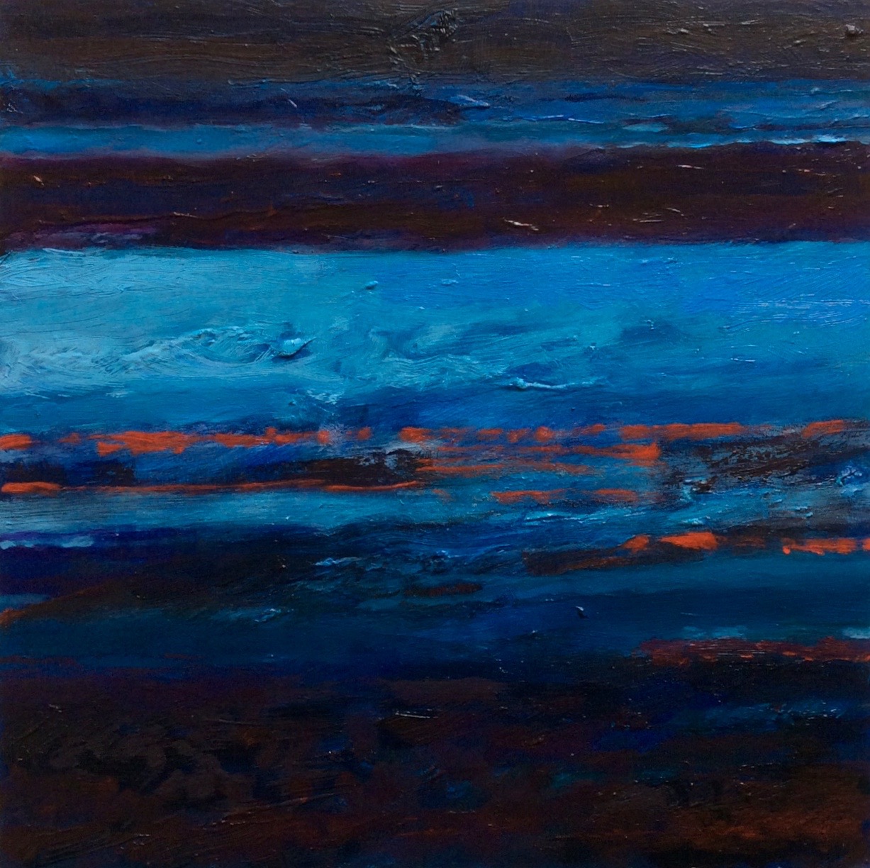 Transcending Blue # III oil on wooden board 12"x 12" sold