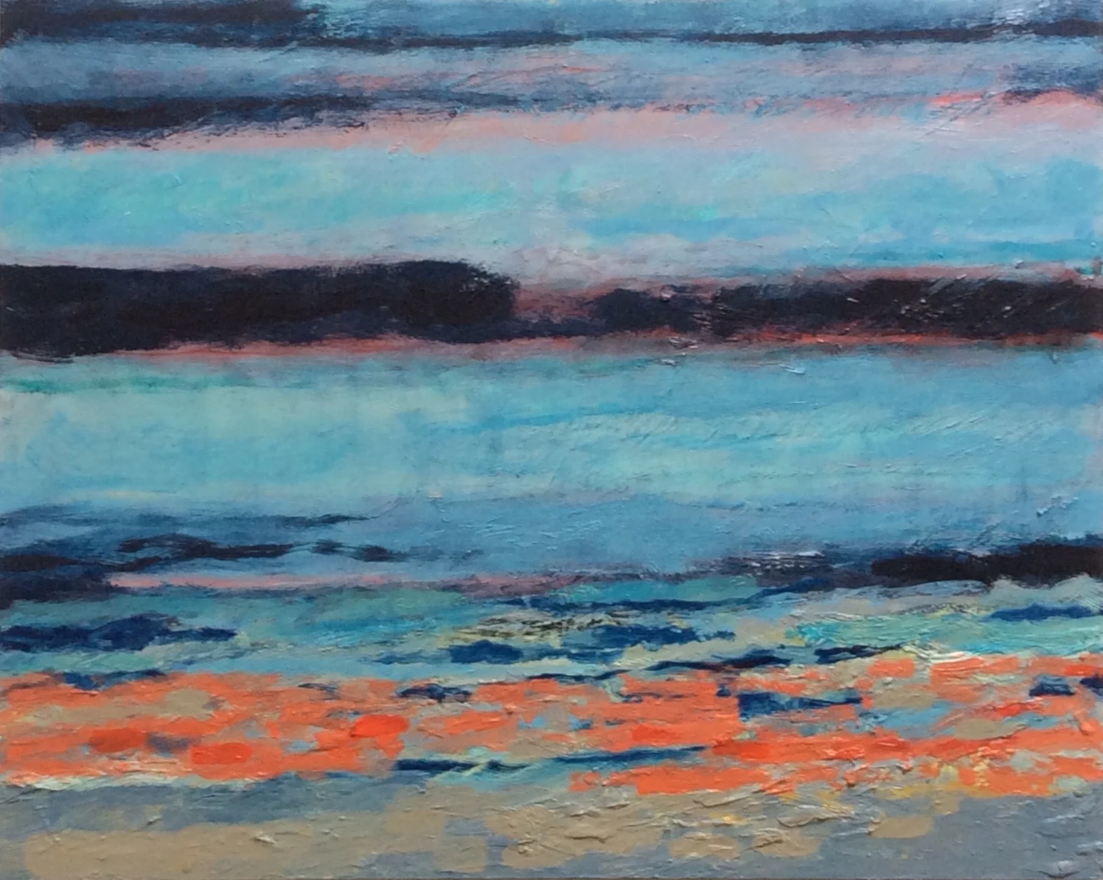 Transcending Blue # IV oil on wooden board 16"x 20"