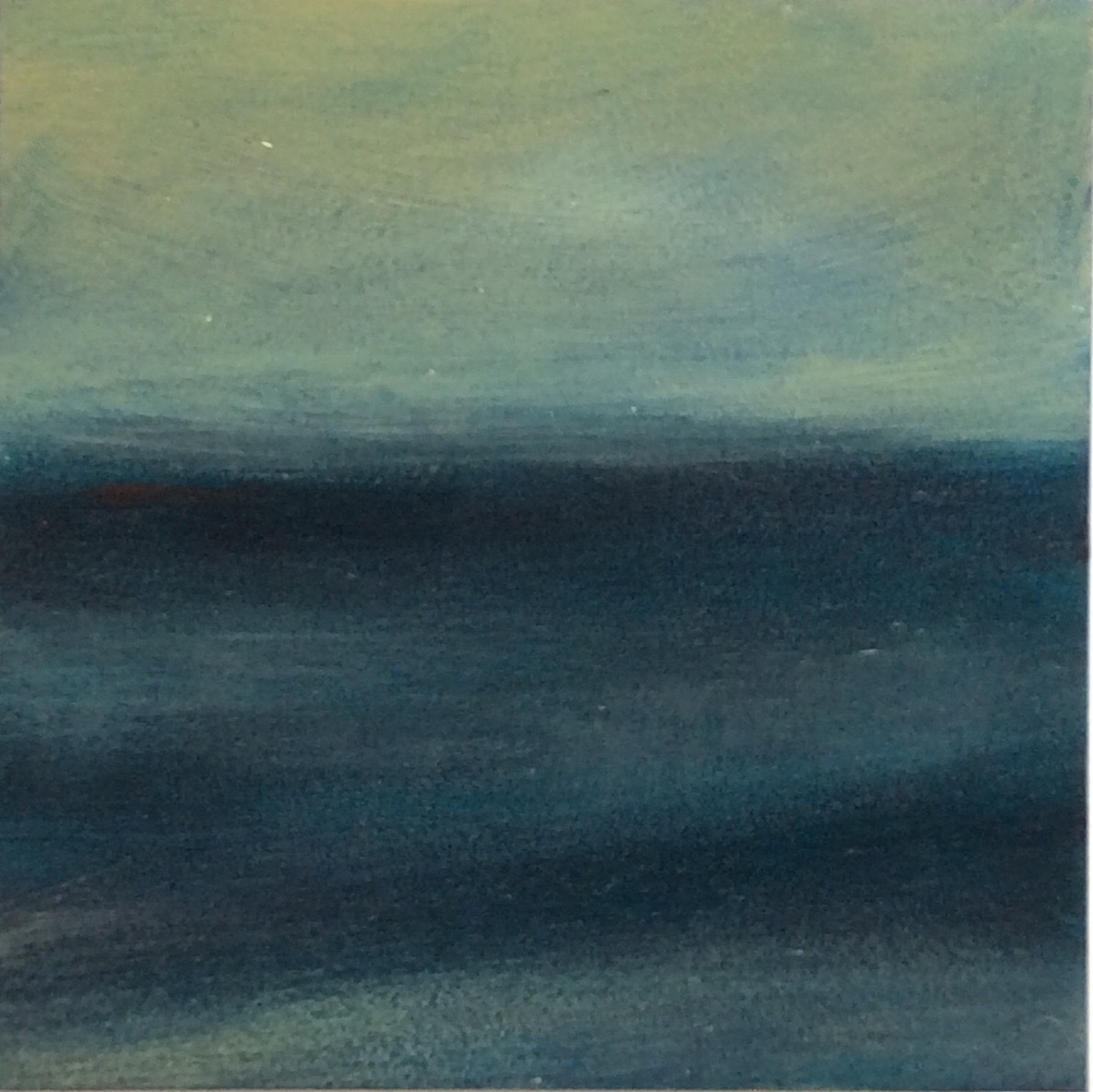 Transcending Blue # XIX oil on wooden board 6"x 6"