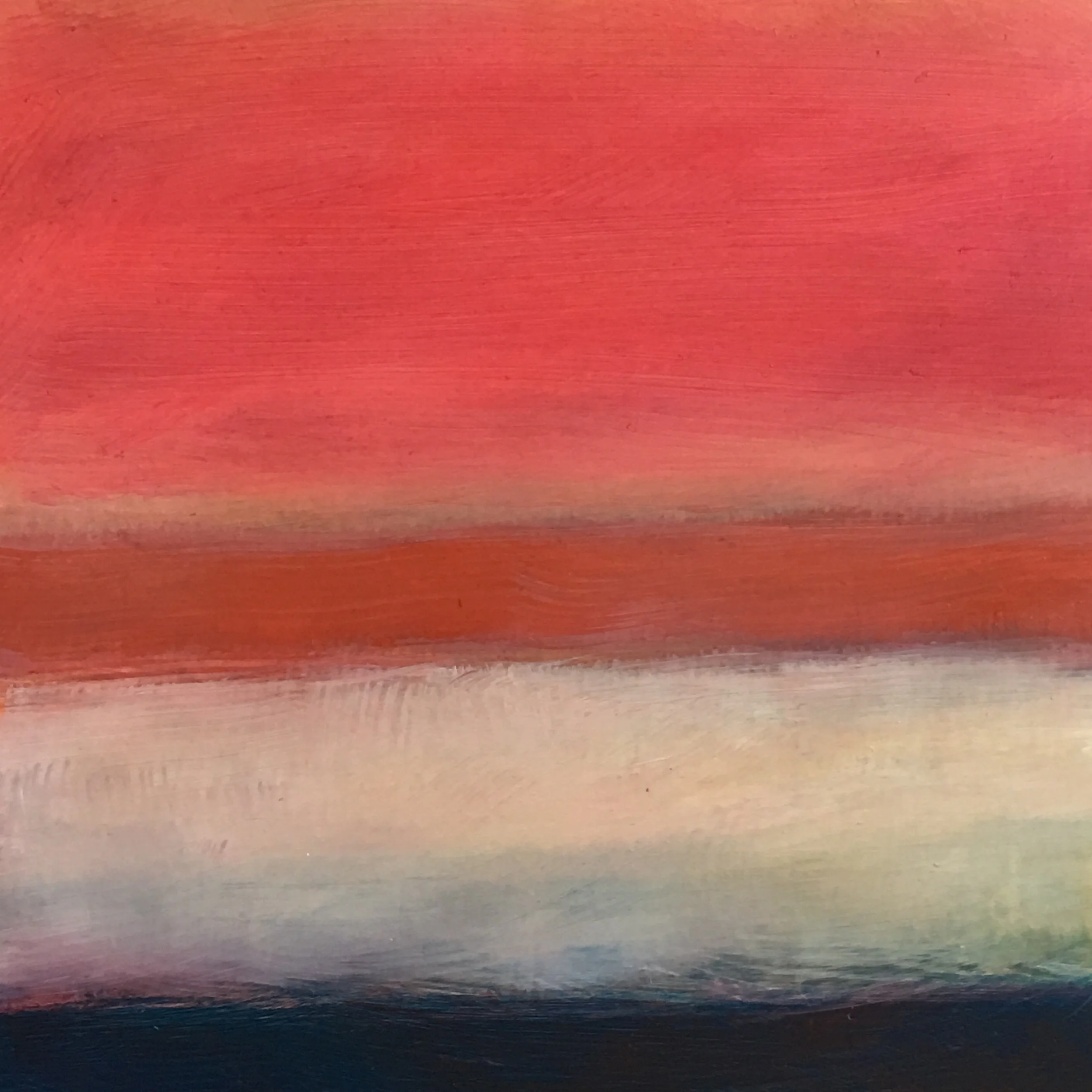 Transcending Red # II oil on wood panel 6in x 6in
