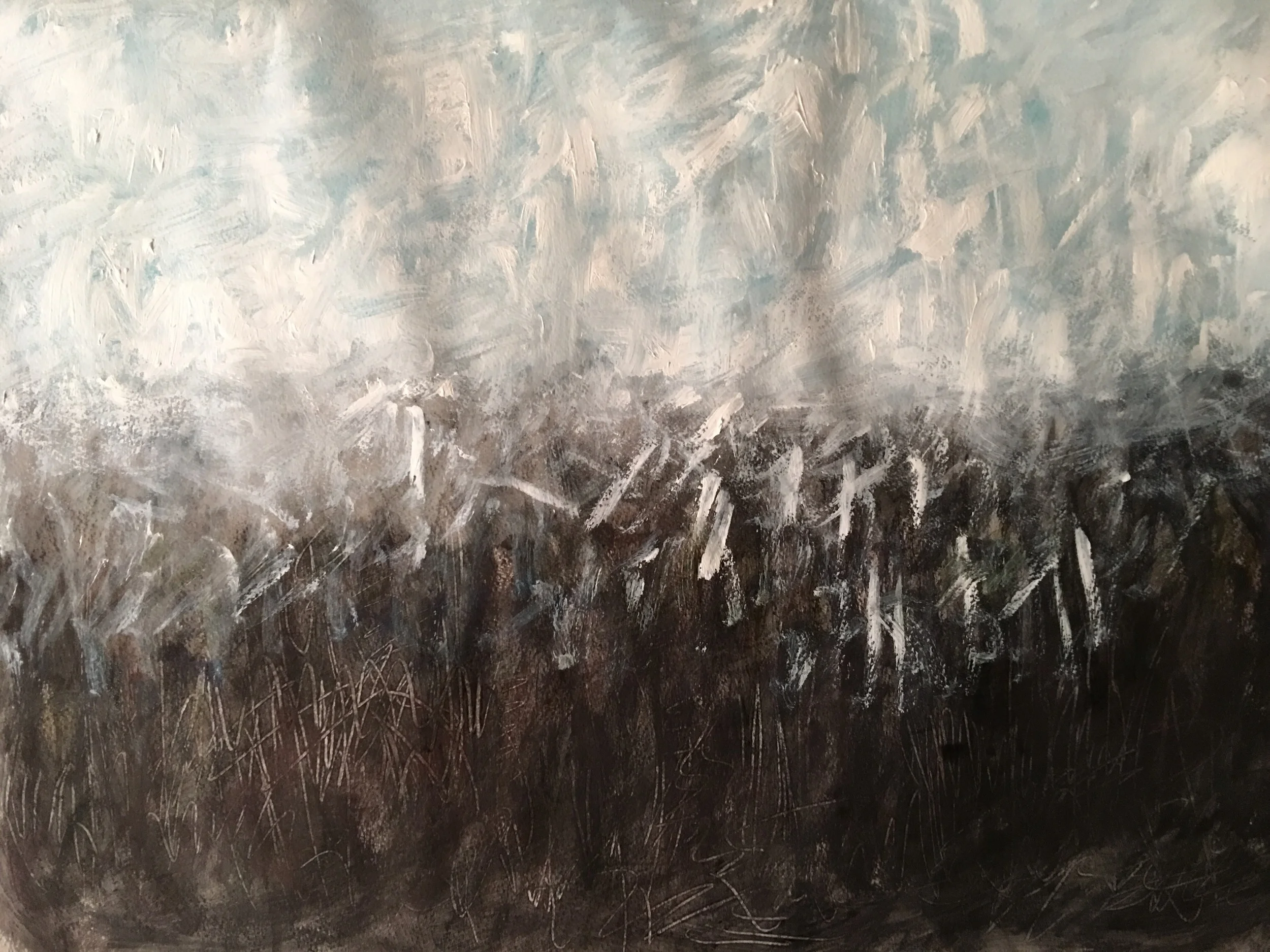 in - Between watercolor and pastel on paper 18"x 24"