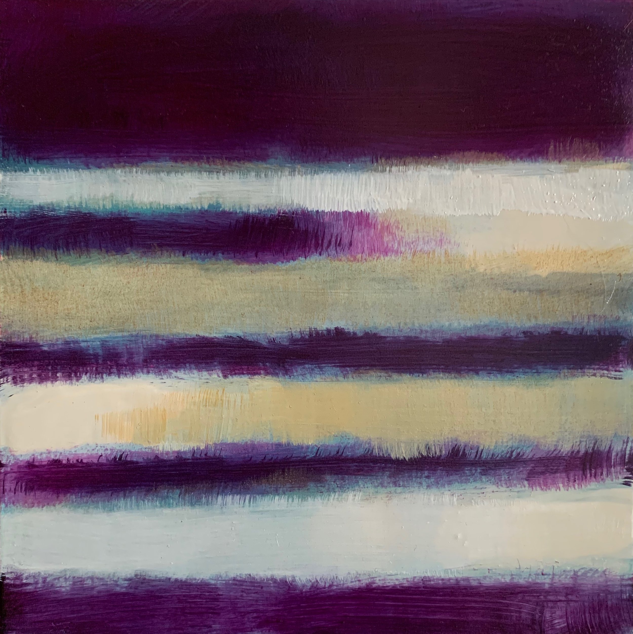painting study for The White Series oil on wood panel 8"x 8 2019