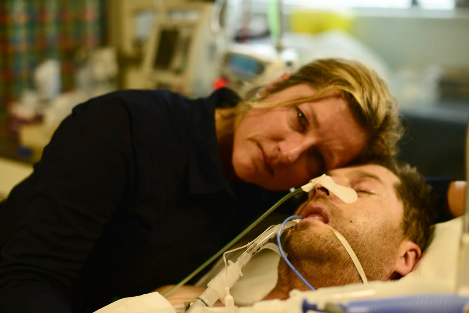 The pic Dad took of me with Matt on life support.