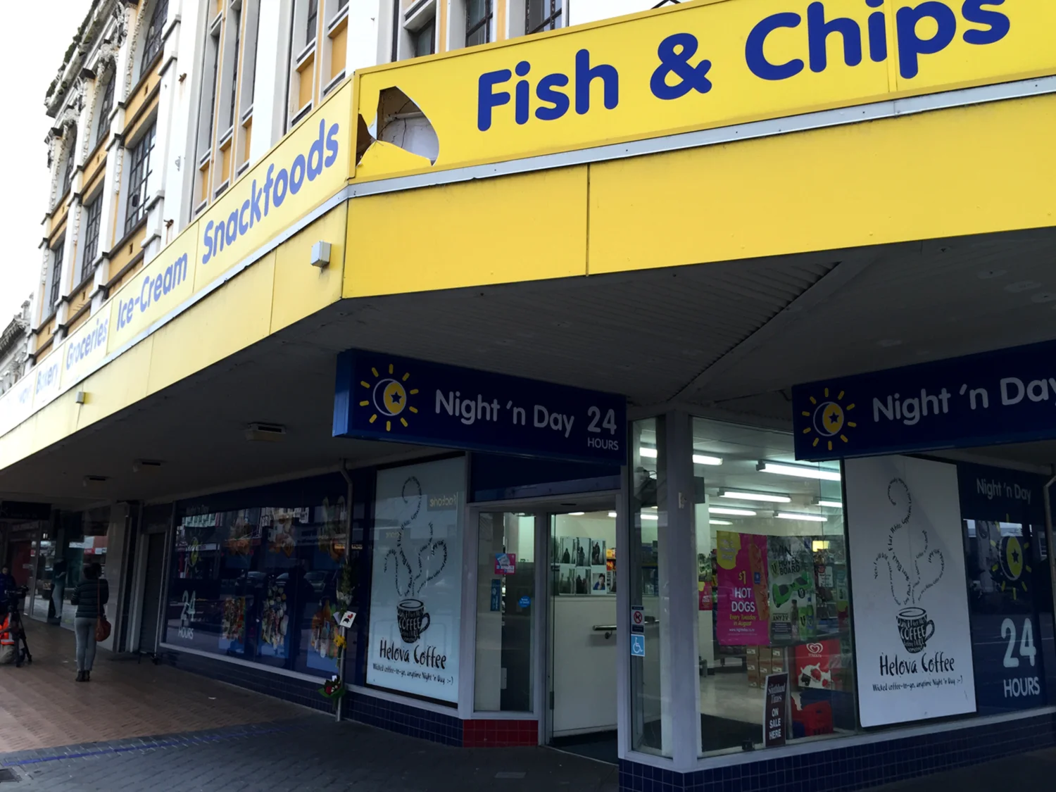 The Night 'n Day convenience store on the corner of Esk and Dee streets in Invercargill where Matt was hit.