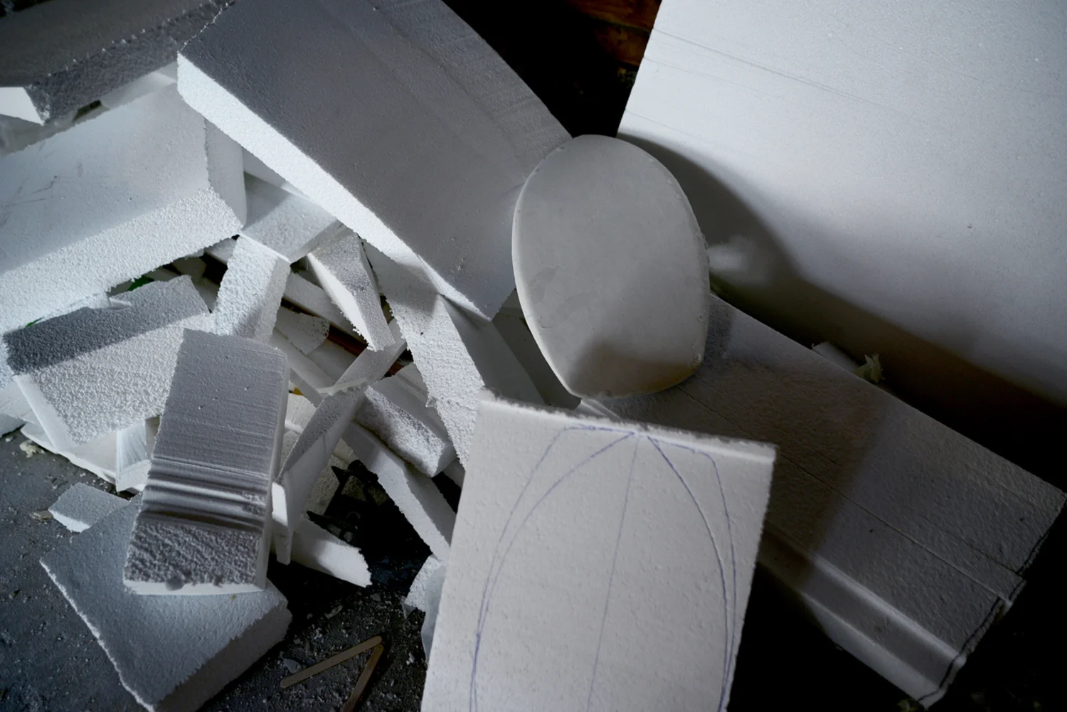 BodyTorq hand planes in the making, in the corner of the workshop.