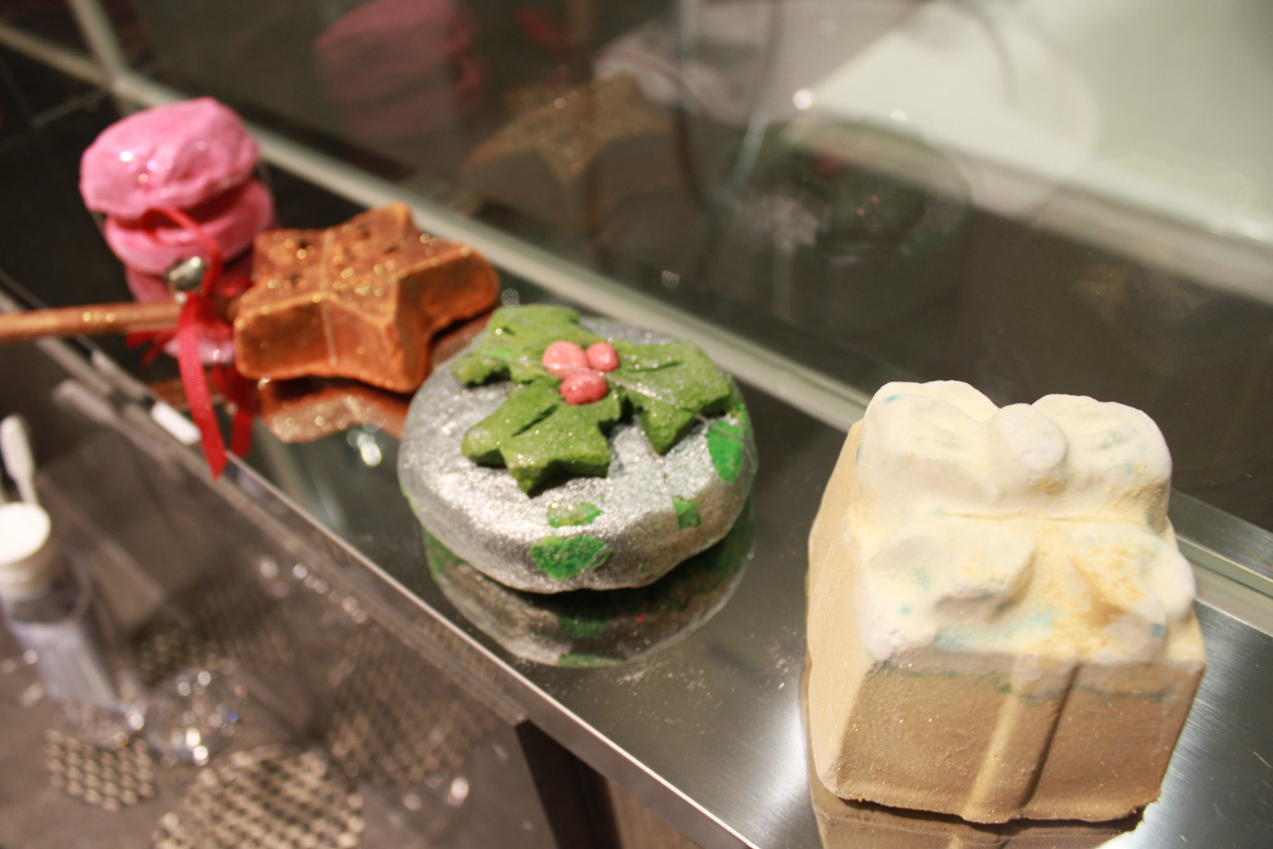 (Left to right) Rose Jam Bubbleroon / The Magic of Christmas / Holly Go Lightly / Golden Wonder
