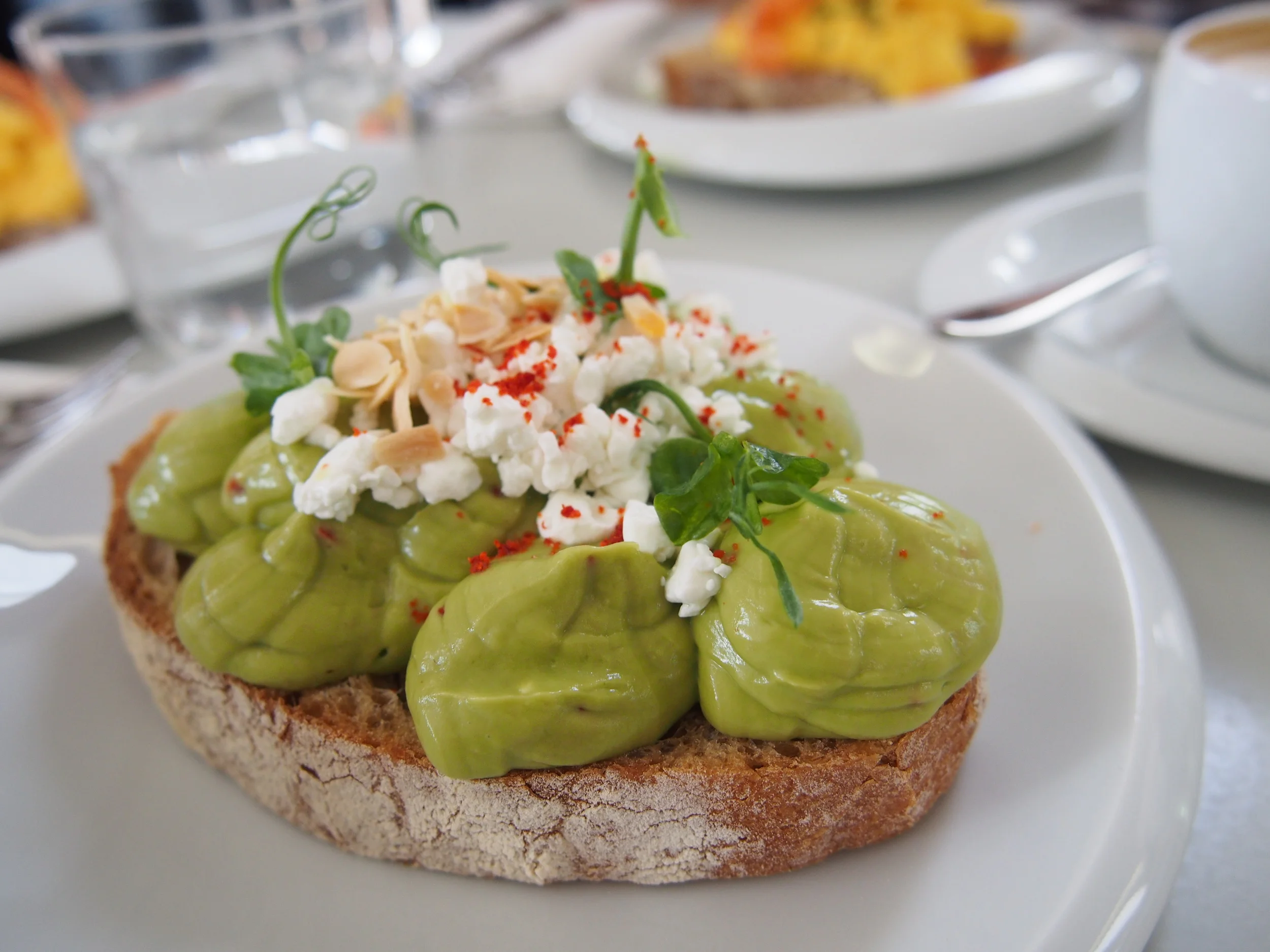 Crushed Avocado, Cottage Cheese and Piquillo Peppers (v)
