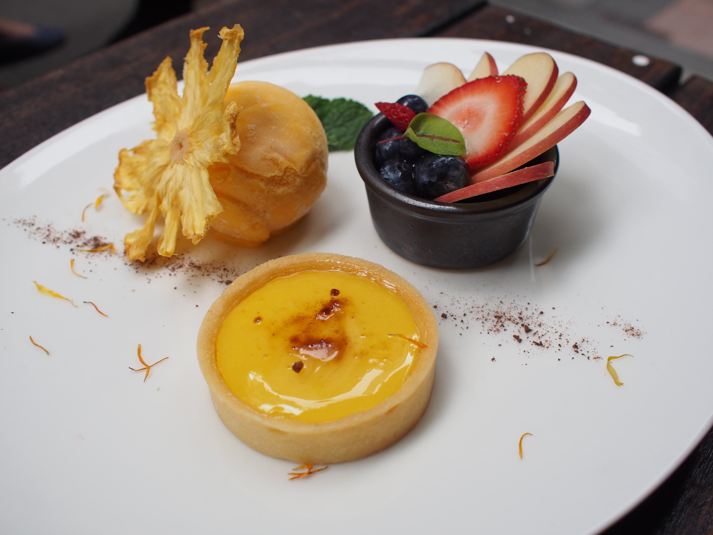 Lemon Tart with Ice Cream + Homemade Dried Pineapple