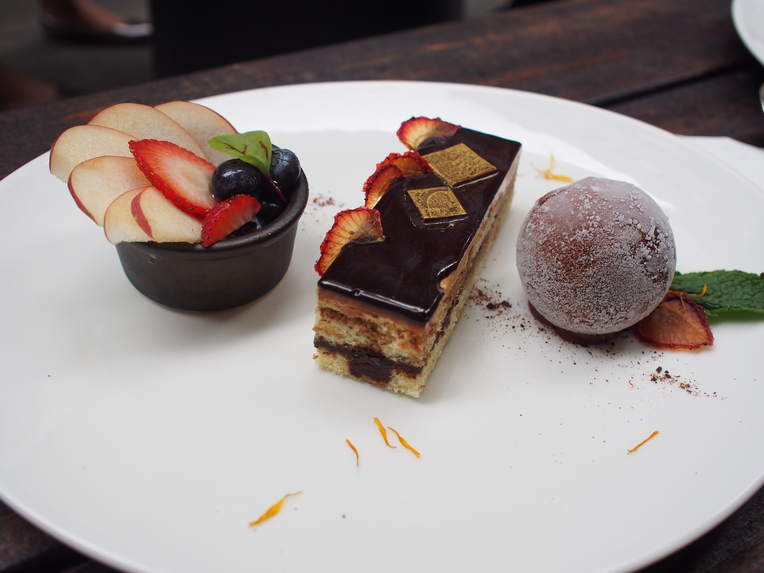Opera Cake with Ice Cream + Homemade Dried Strawberry