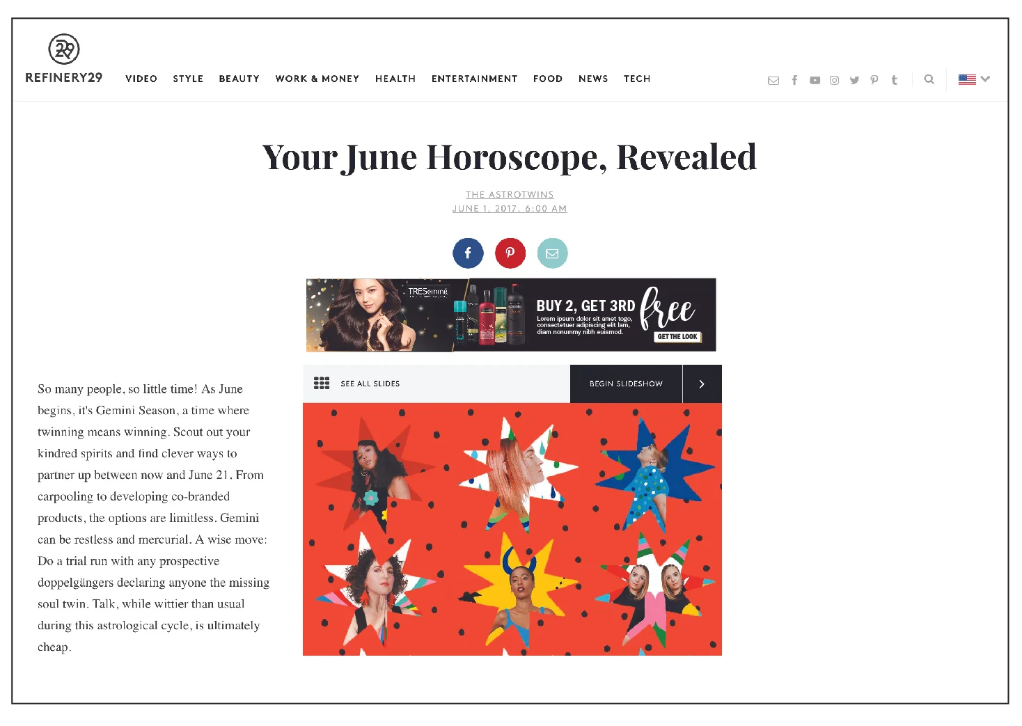 TRESemmé banner ad in action