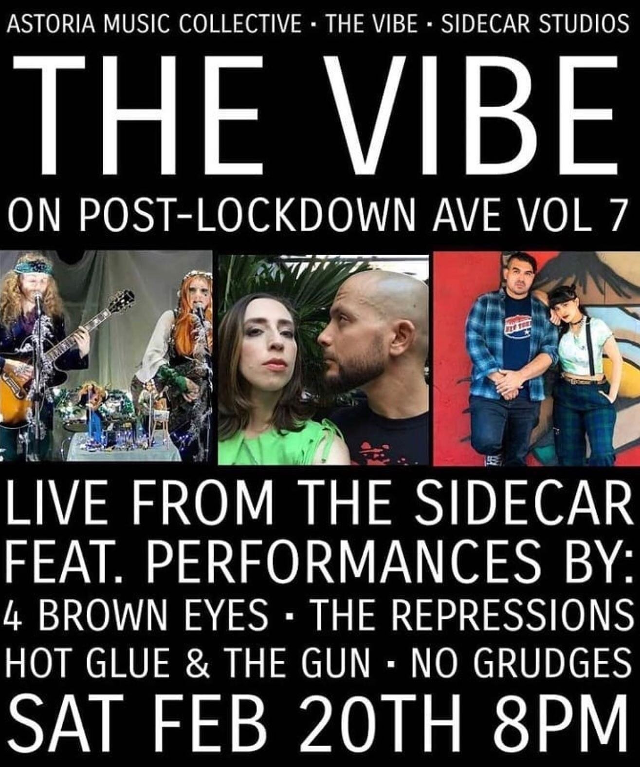 🔥a night of HOT duos🔥
Streaming LIVE on @4browneyesband  Facebook page
⚡️direct LINK in our Profile⚡️

#betheGLUE as we join forces with
@astoriamusiccollectivenyc 
@therepressions 
@no.grudges 
@4browneyesband 

#thevibe #thesidecarstudio #livemus