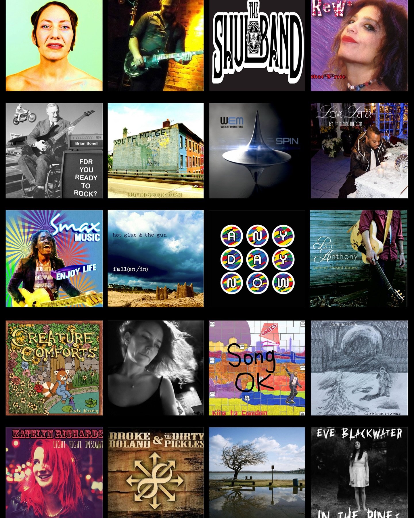 happy #bandcampfriday 💜🎵💰💜!! Bandcamp gives 100% of all music sales today DIRECTLY to the artists. If you want to get your own copy of fall(en/in), TODAY is the day to do it.

20+ Gluey Zoomstars from 2020's Gluey Zoomy Show have music for purcha