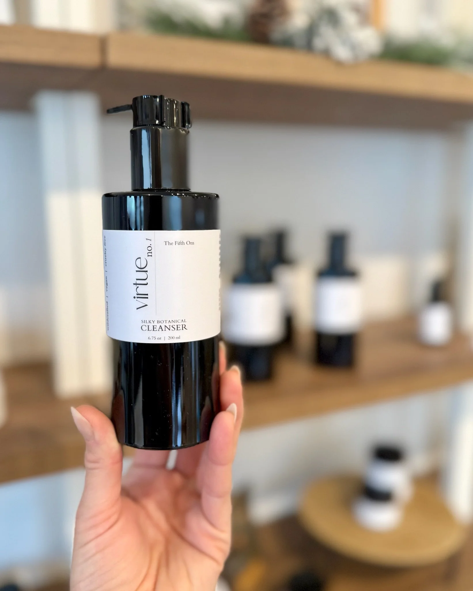 Botanical cleanser used in a holistic morning skincare ritual at The Fifth Om