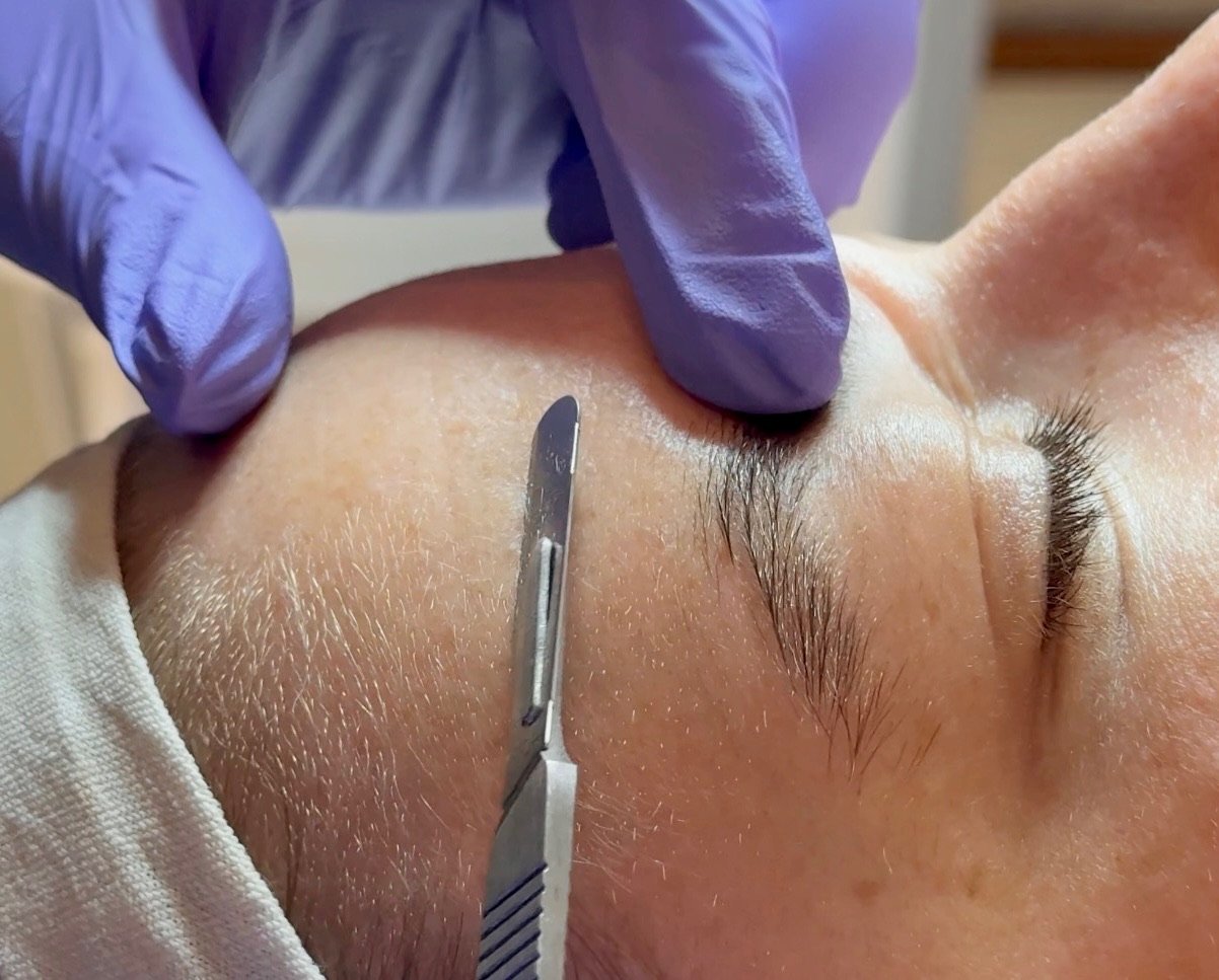 Dermaplaning as part of our Elevated Facial at The Fifth Om spa in Kennebunk, Maine