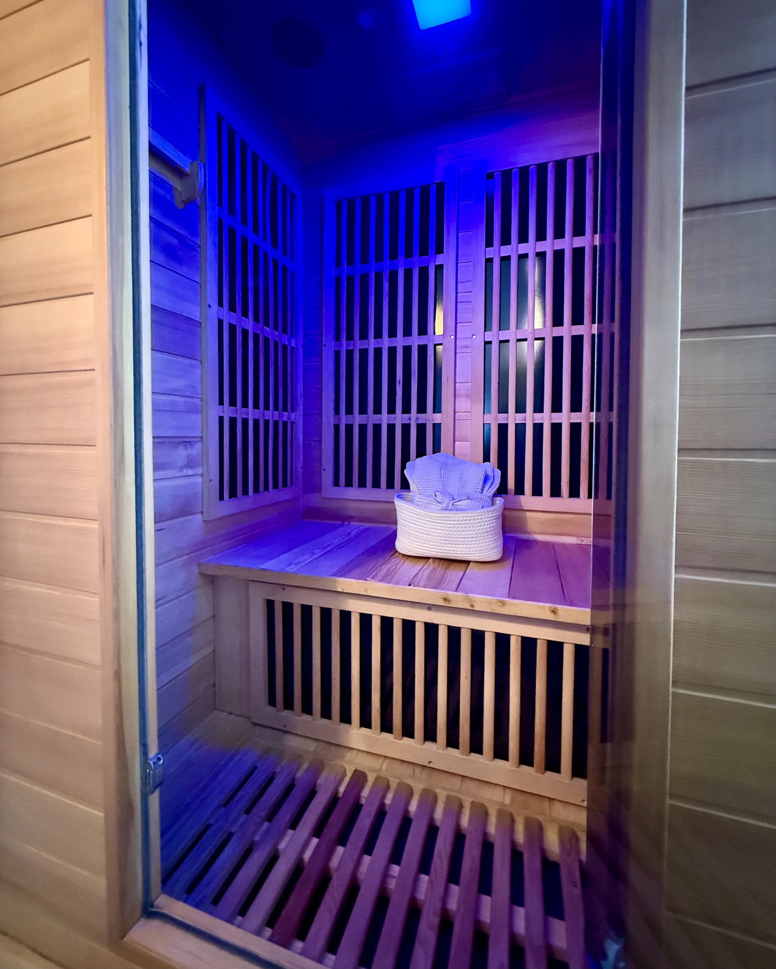 infrared sauna session at The Fifth Om Kennebunk