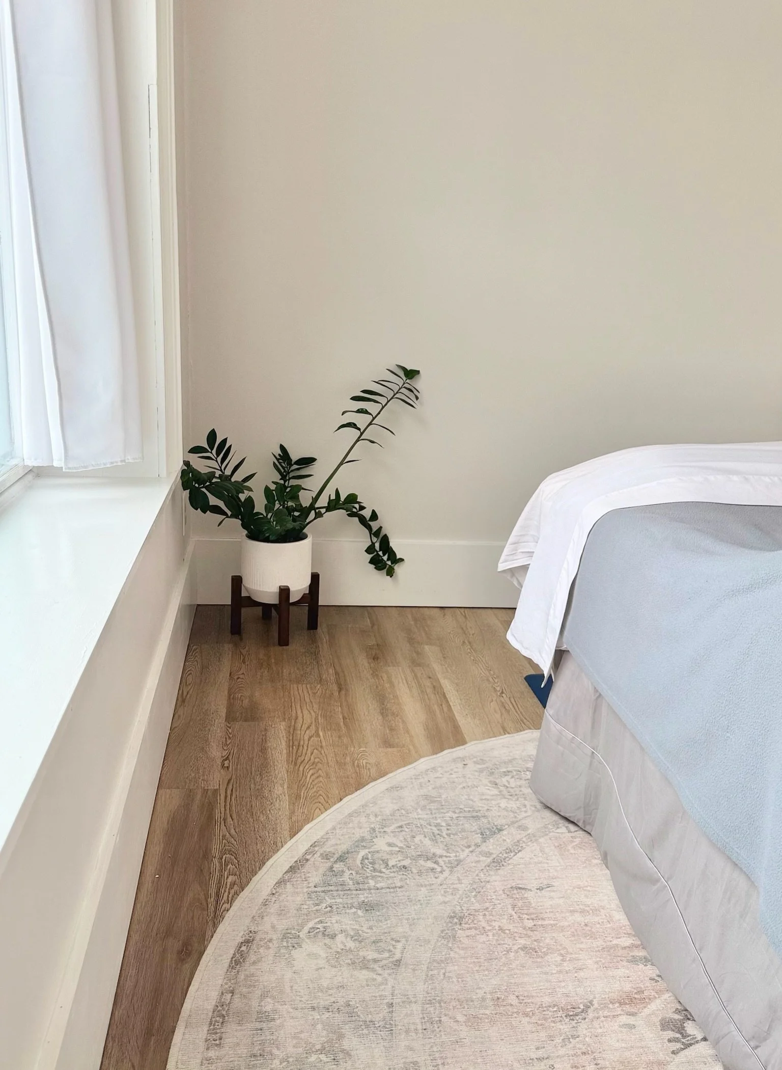 A calm treatment room at The Fifth Om spa in Kennebunk, Maine