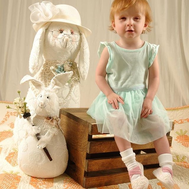 Happy Easter!  My favorite picture of my Granddaughter  and her girls on top of my carrot quilt.  Tons of pride and love.