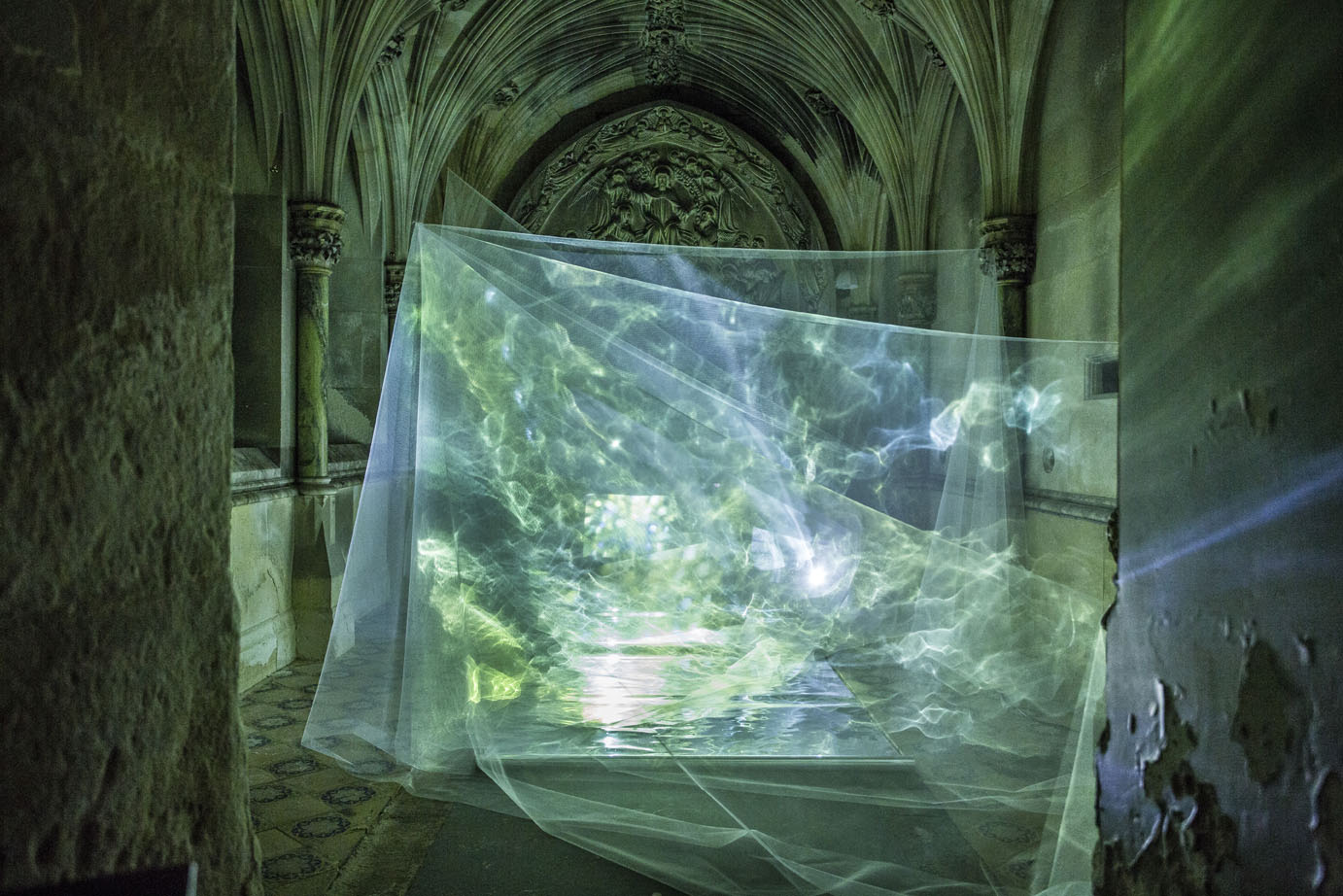  'Lux Obscura', a collaborative installation in the Mortuary Chapel at Ushaw College with Rosie Reed Gold. Click  here  for more information. Photograph by Rosie Reed Gold. 