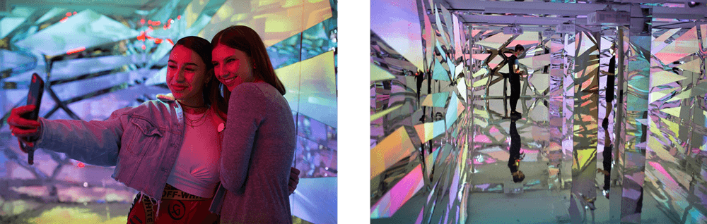 Fans enjoy themselves in the Kaleidoscope tunnel.