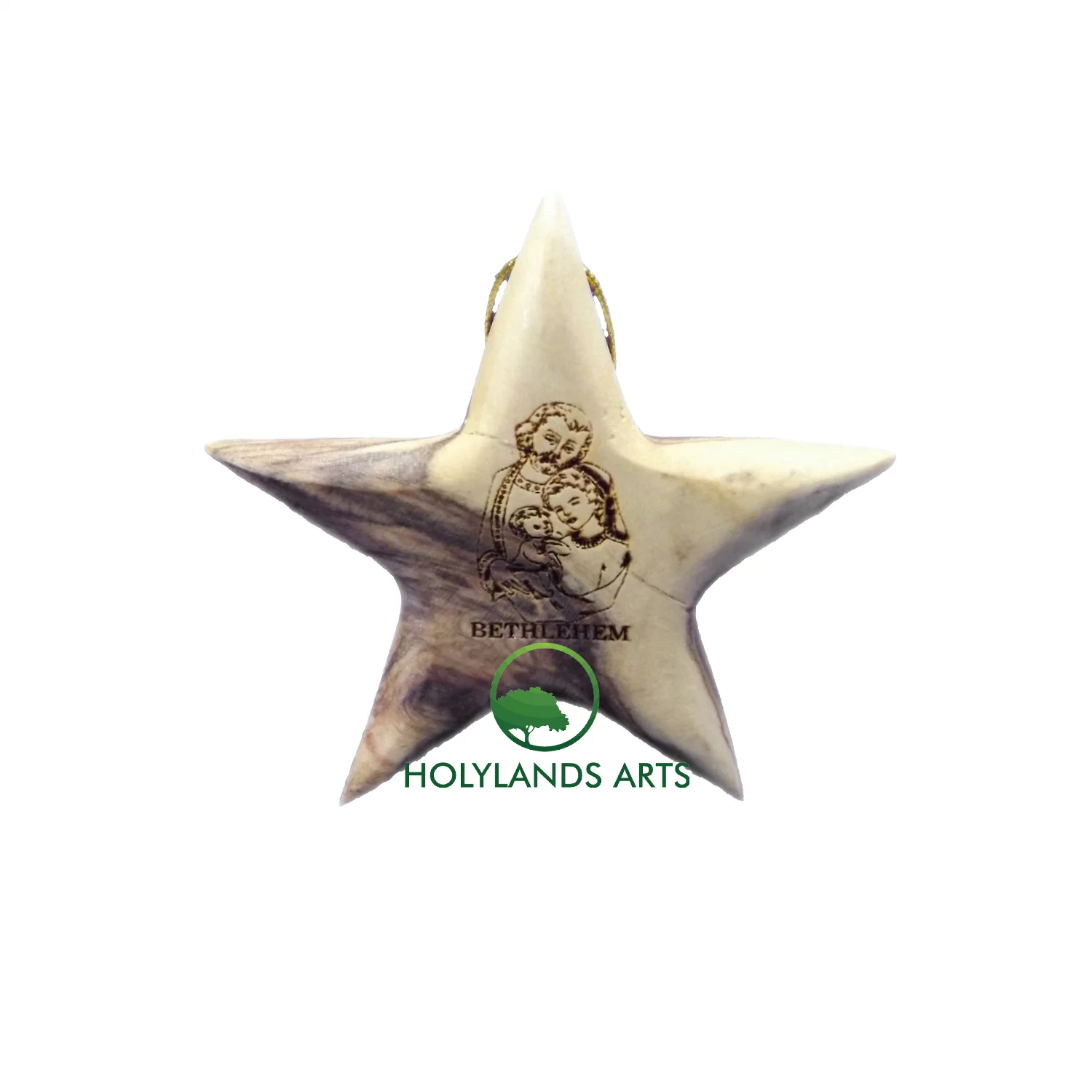 3D Holy Family Star Christmas Ornament 3.9"