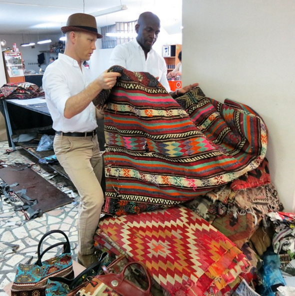 "Picking Kilim for our new loafers, totes, and travel bags." Turkey, Res Ipsa USA 