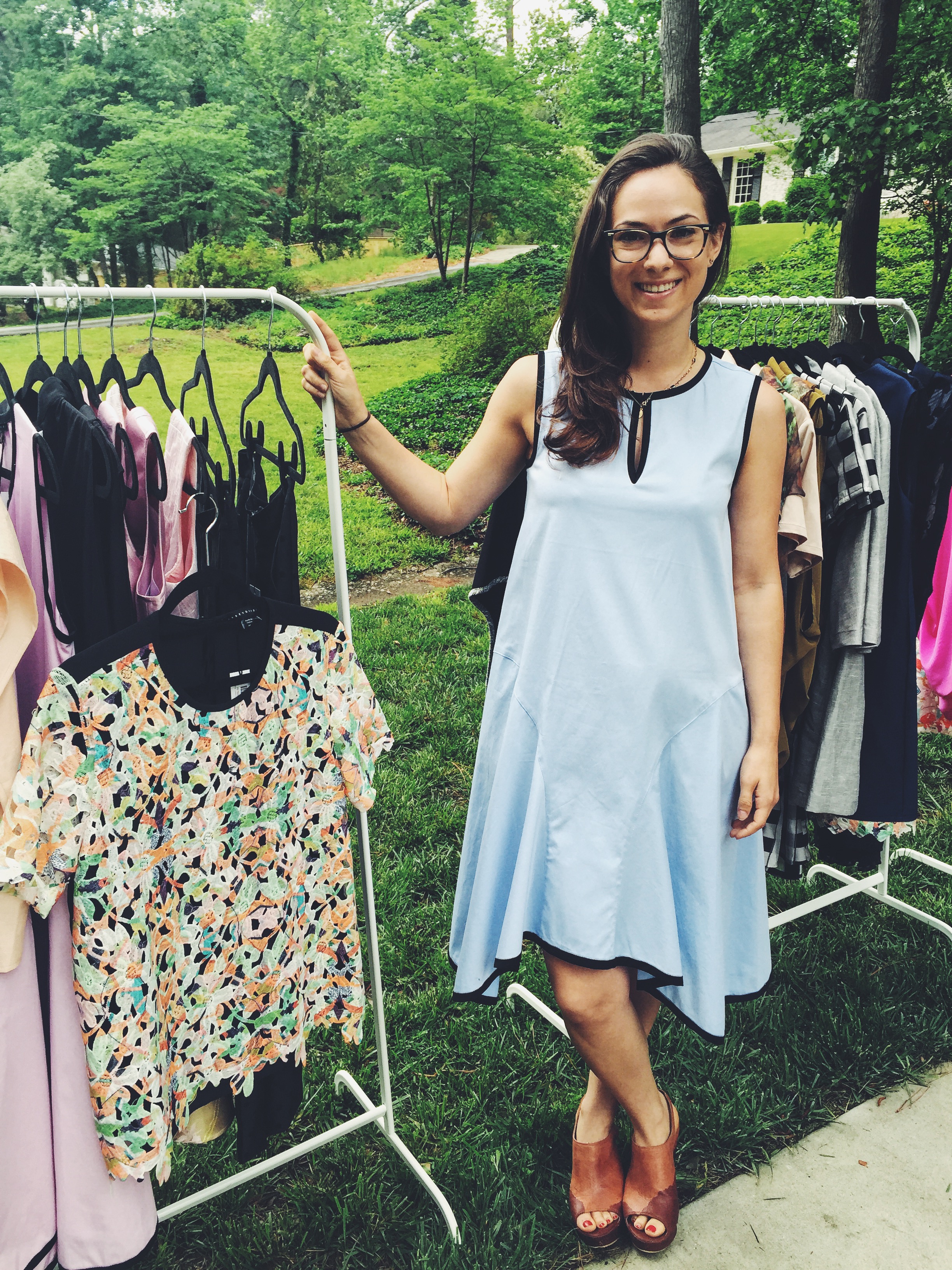 Abbey Glass with her Digital Printed Fabric 