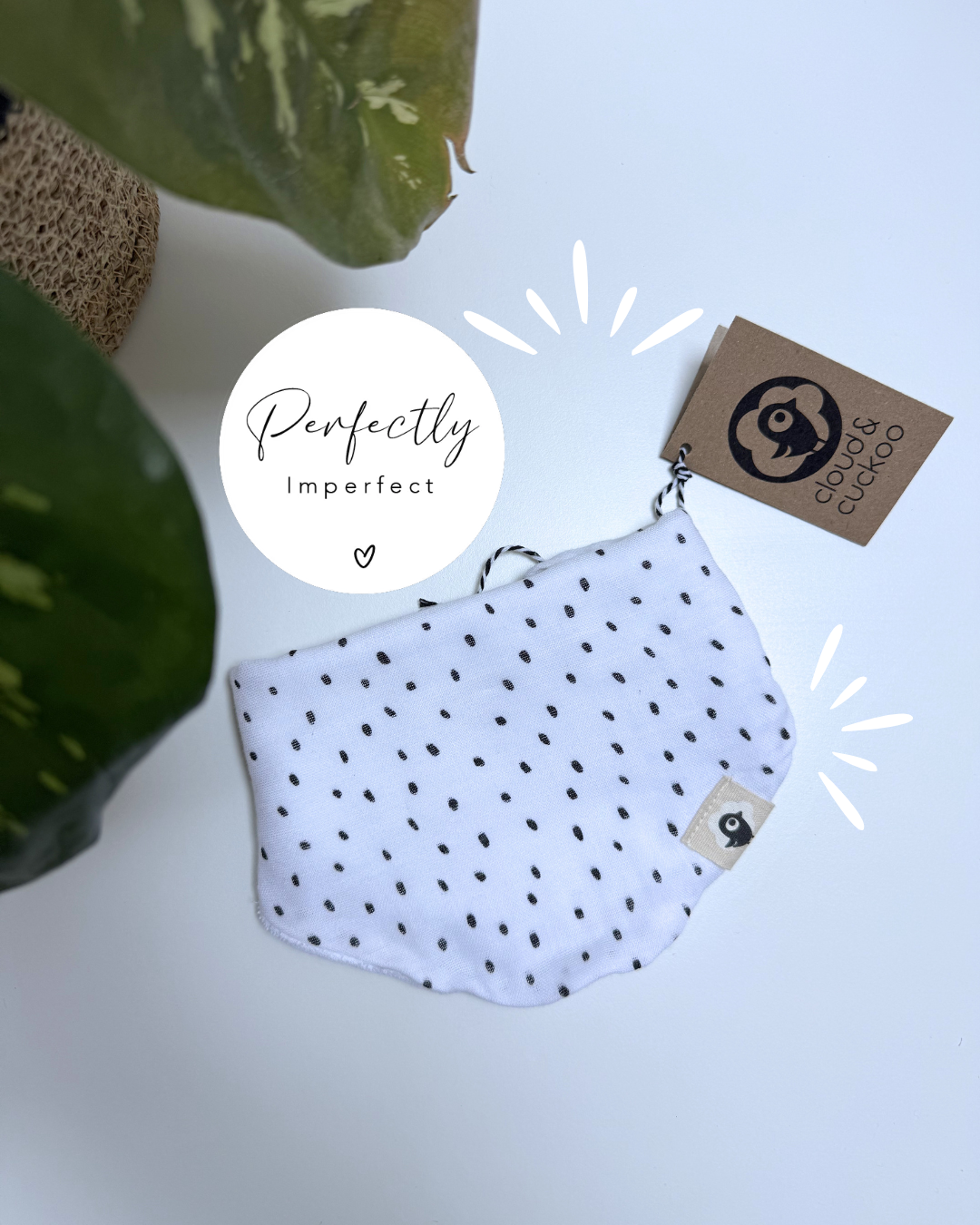 Perfectly Imperfect Organic Cotton White Dribble Bib