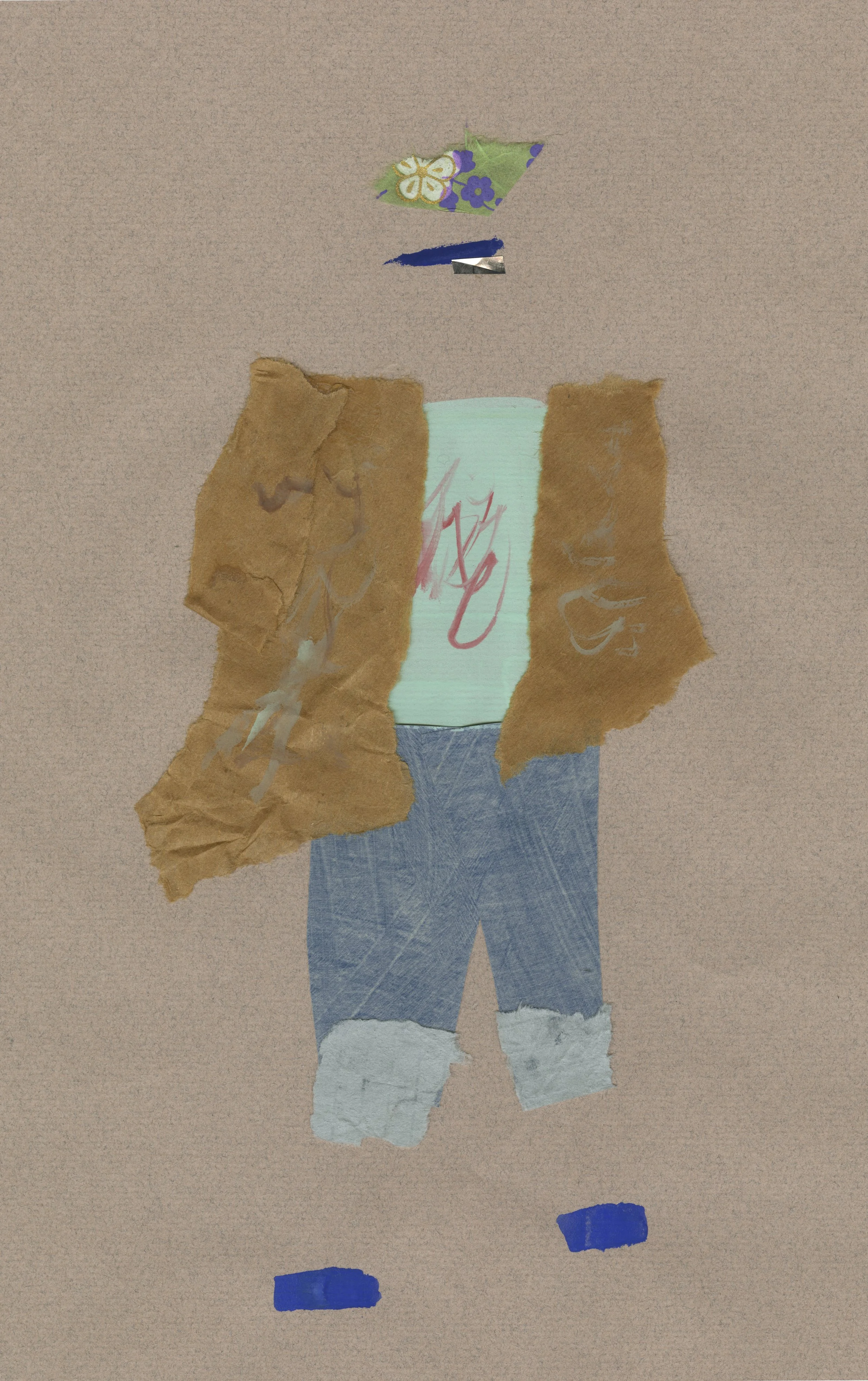 90's Art School Drop Out Gouache and Collage 2016