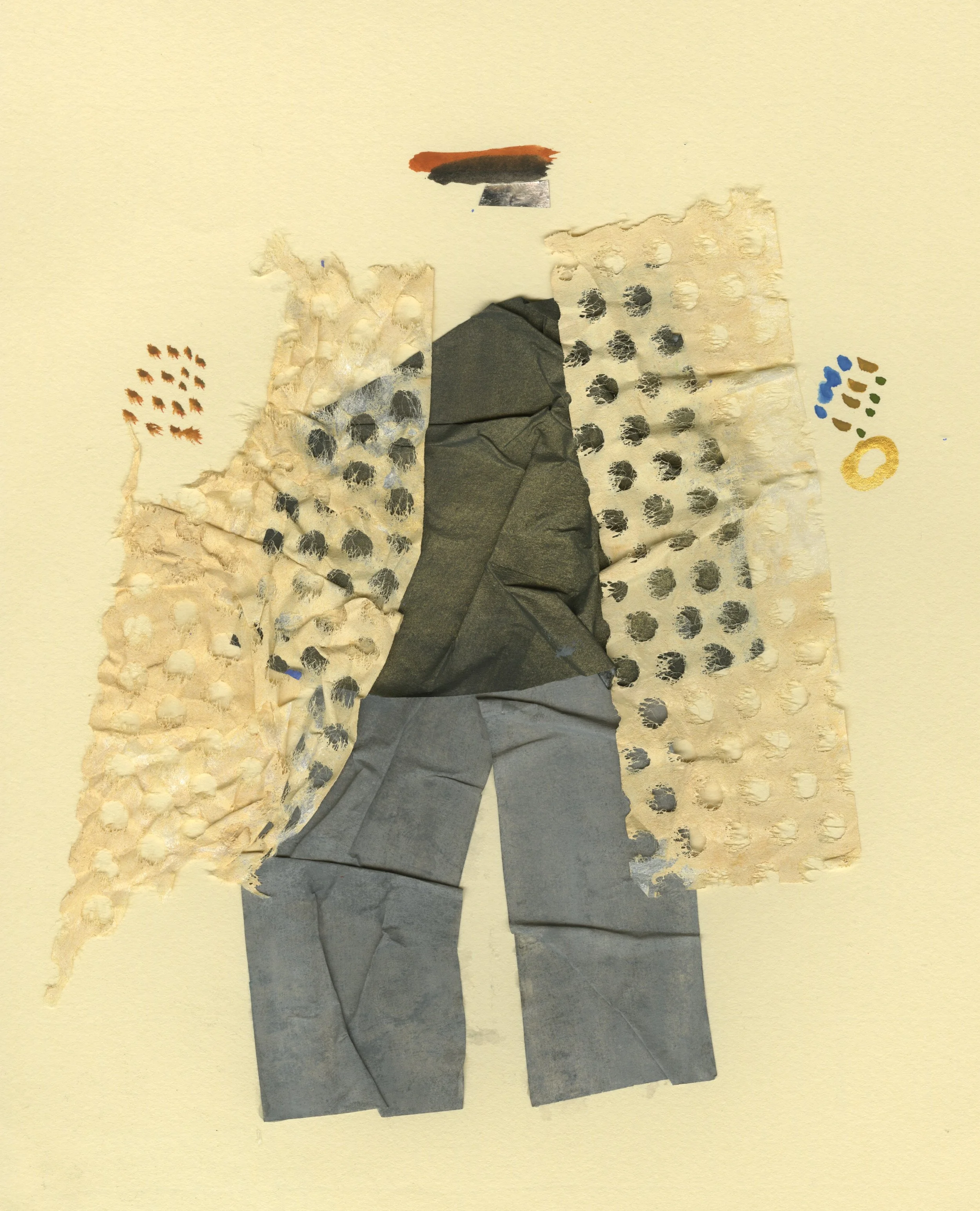 Burlap Yoga Sack Gouache and Collage 2016