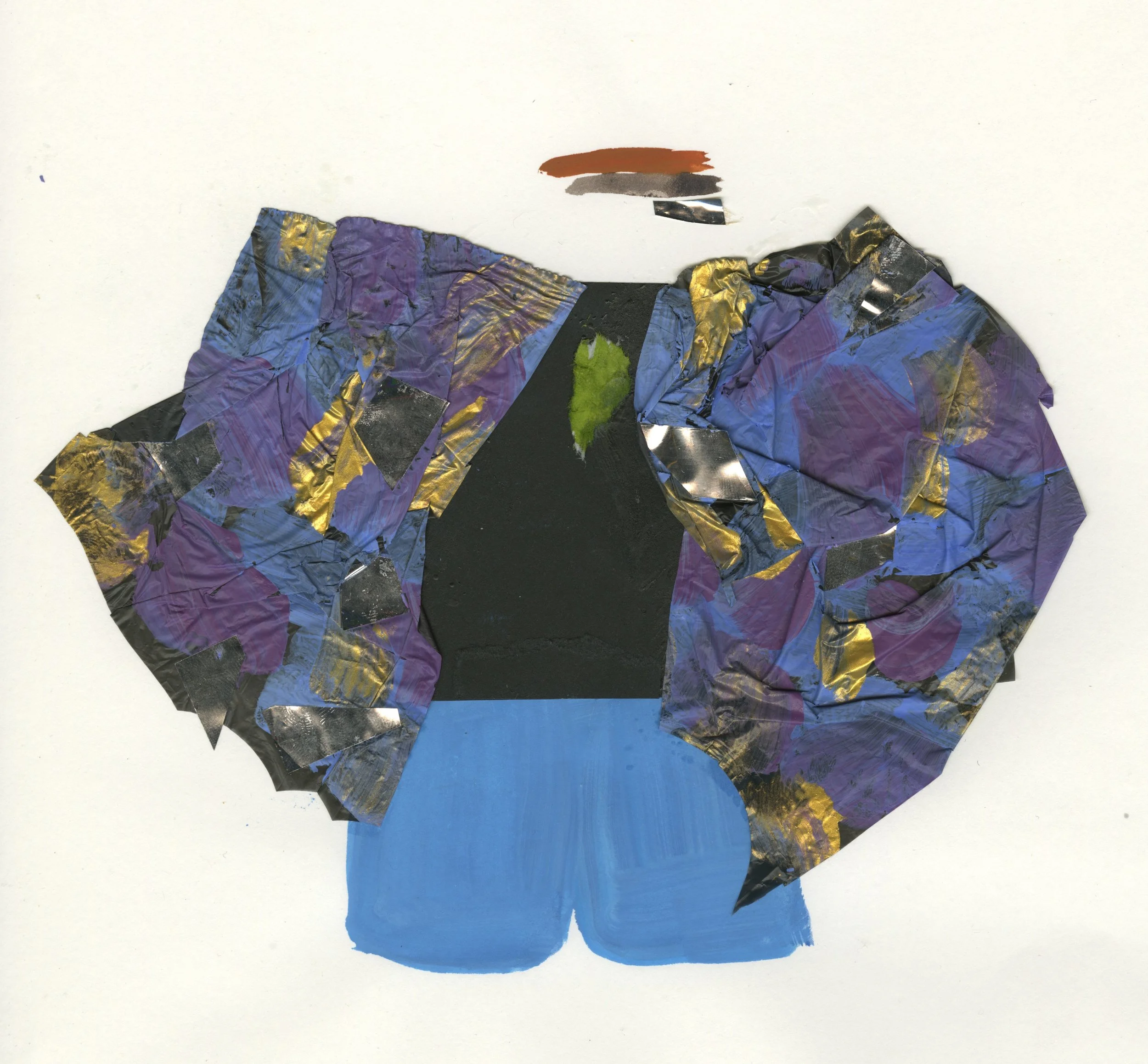Glitter Vouge Boy Gouache and Collage 2016