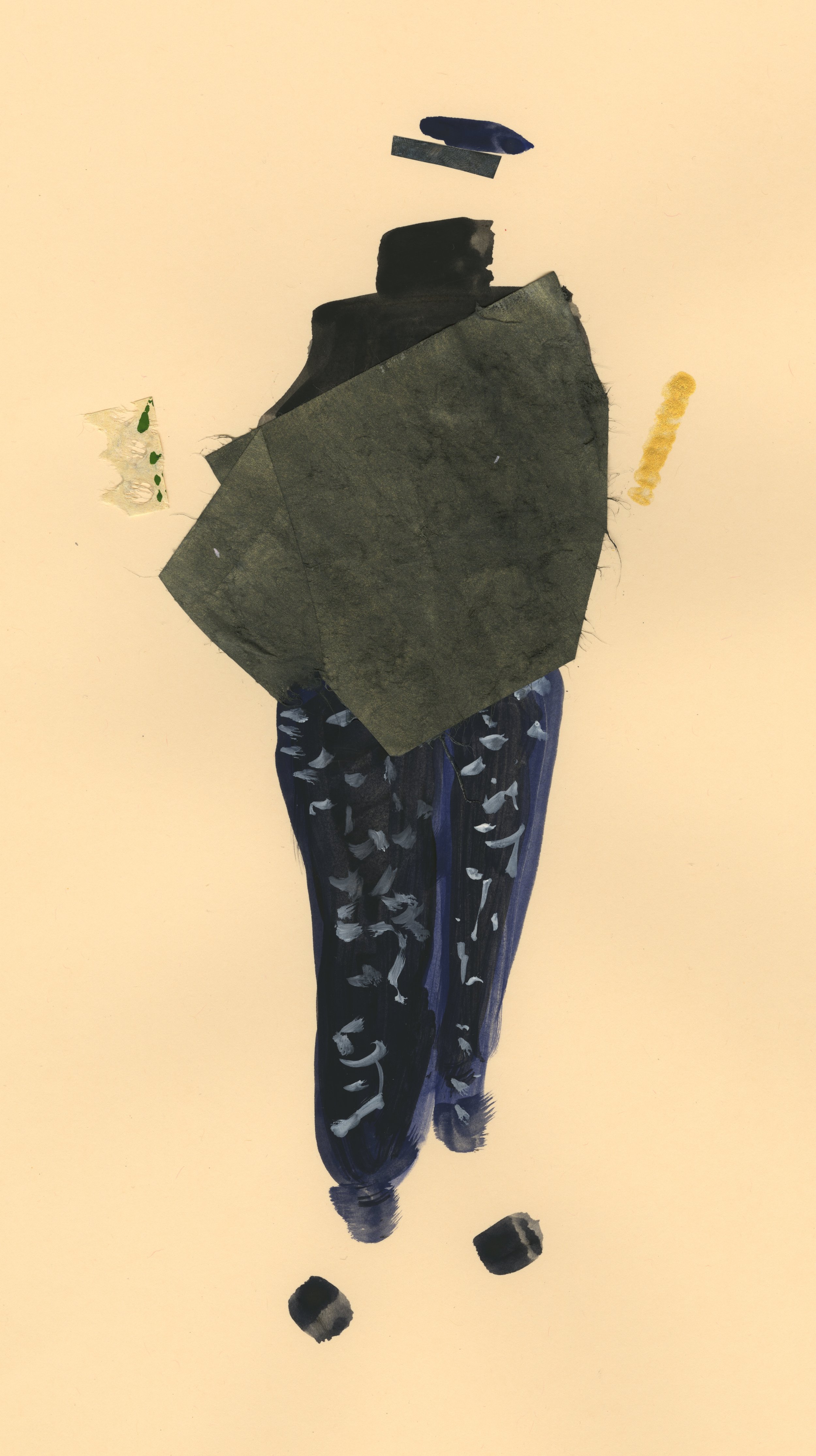 80's Work Out Witch Gouache and Collage 2016