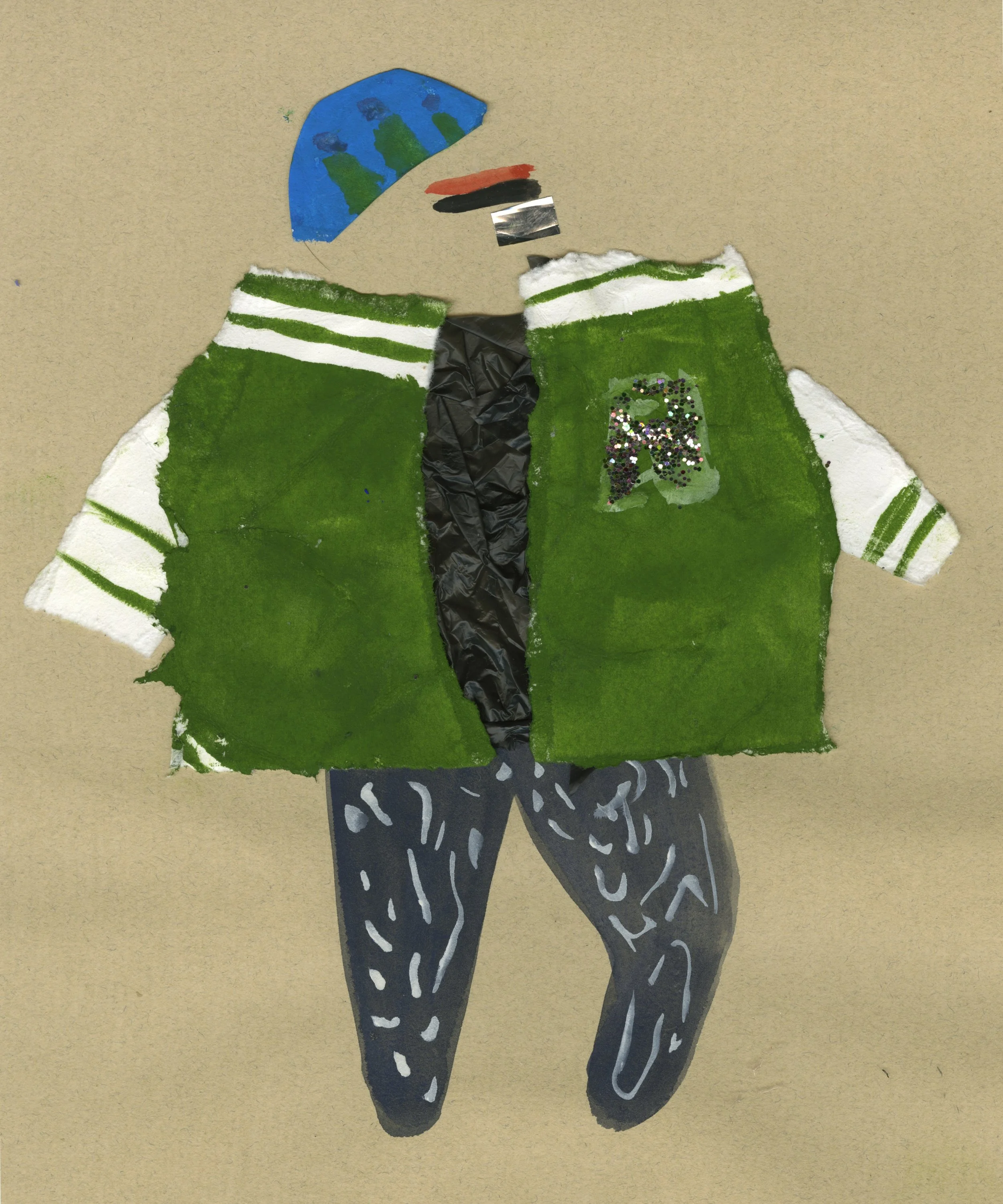 Glam Jock Gouache and Collage 2016