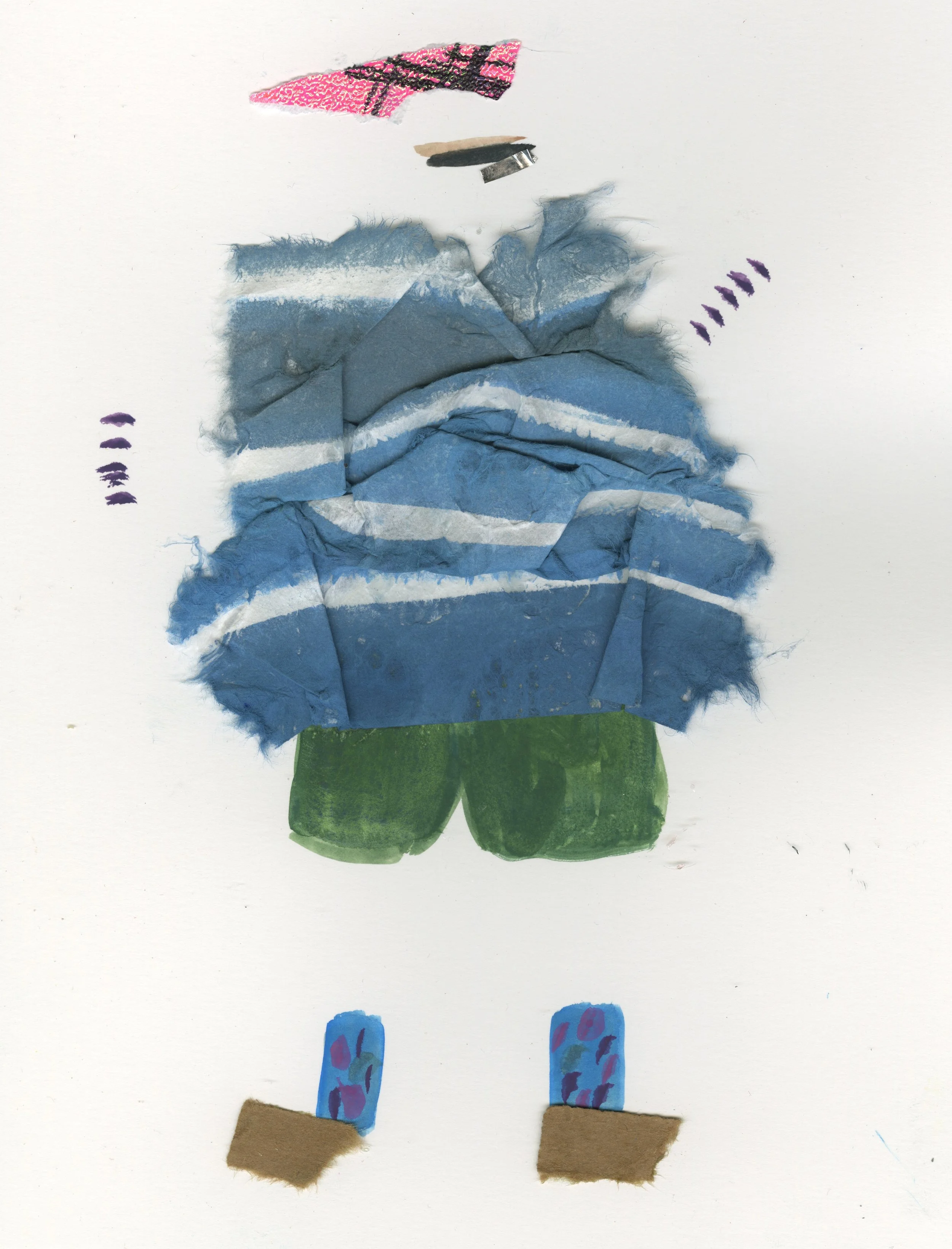 Autumn Seater Baby Makes an Appearance Gouache and Collage 2016