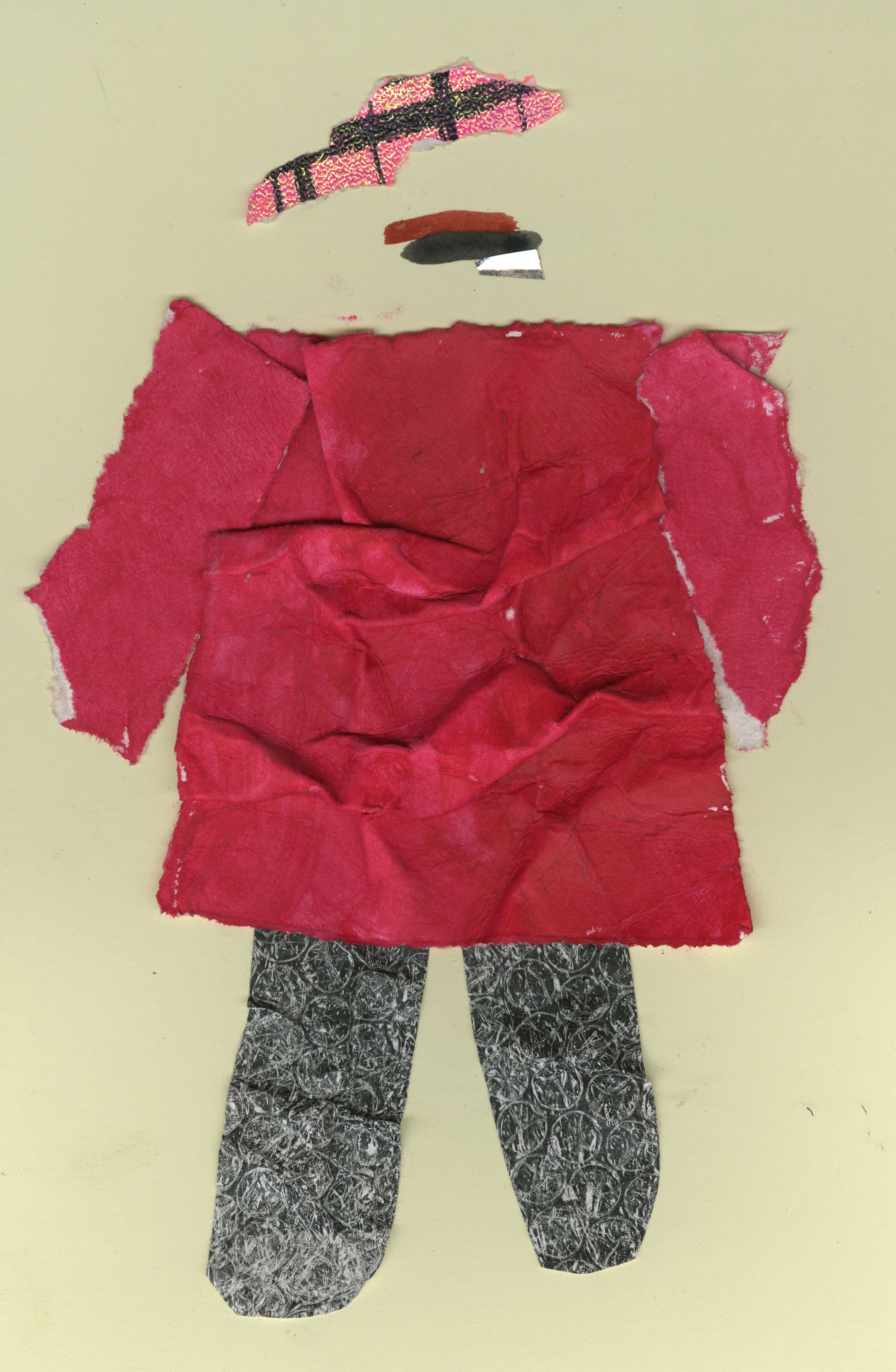 Cozy Autumn Sweater Bunny Gouache and Collage 2016