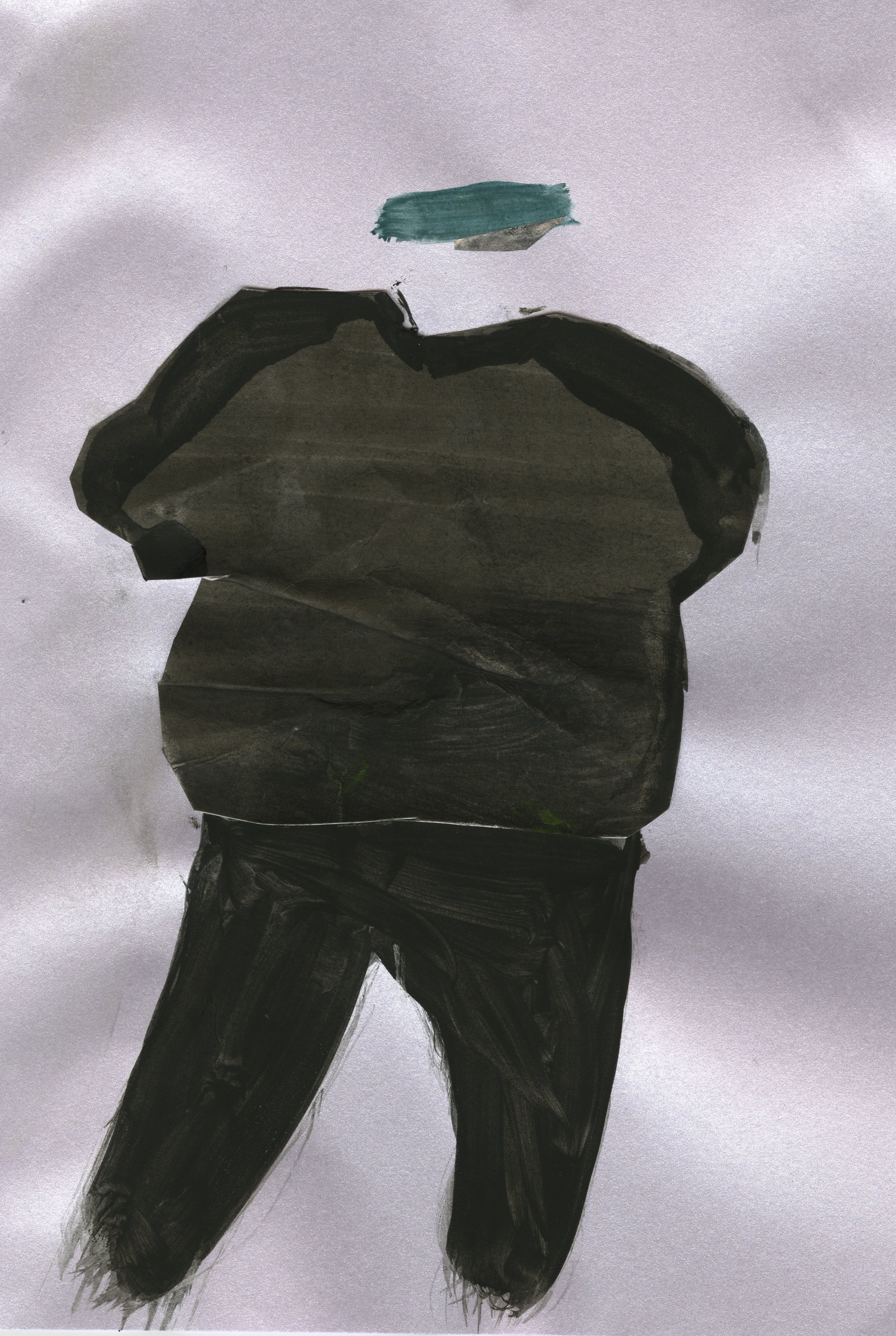 Cat Burglar Chic Gouache and Collage 2016