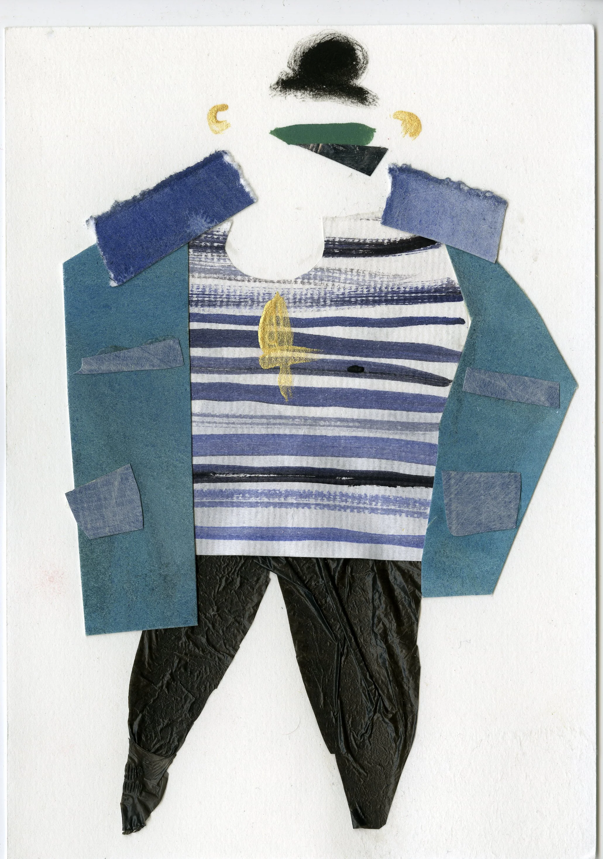 Baby Boy Gouache and Collage 2016
