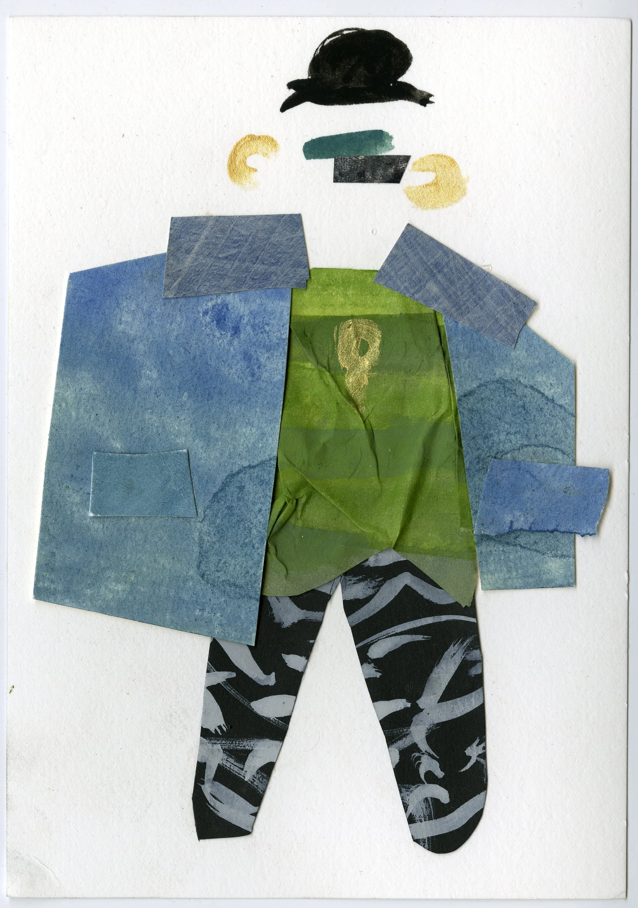 Crust Punk Sweater Baby Gouache and Collage 2016