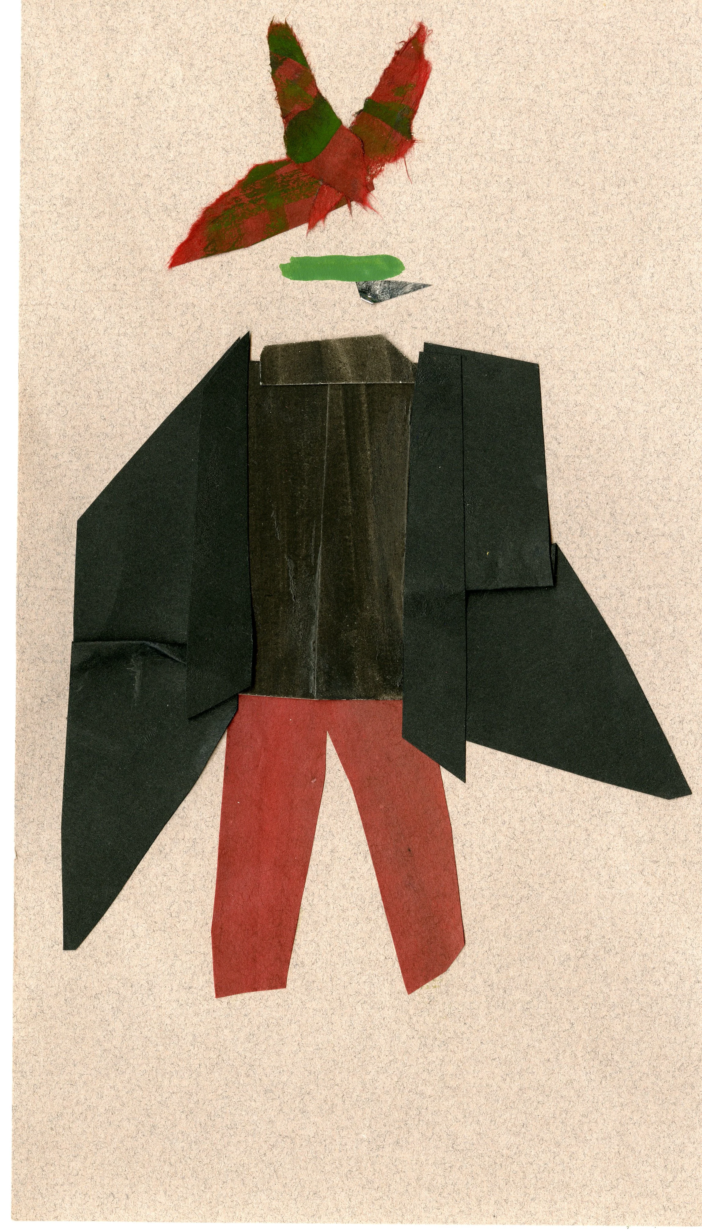 Black Cat Chic Gouache and Collage 2016